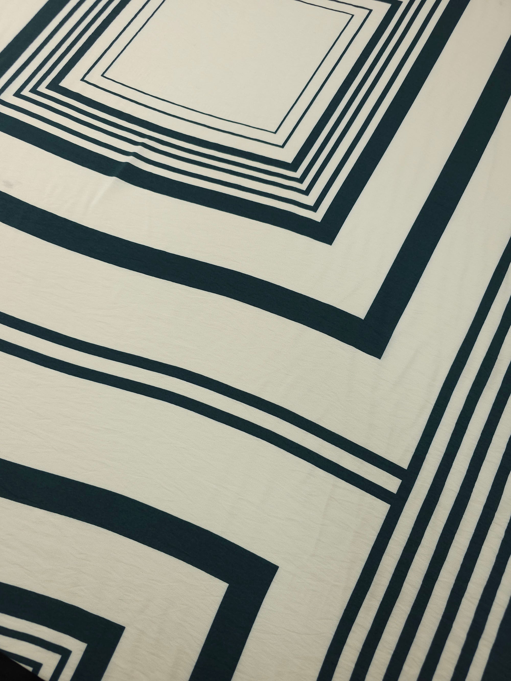 Cream/Petrol Teal Twin Square Geometric Modal