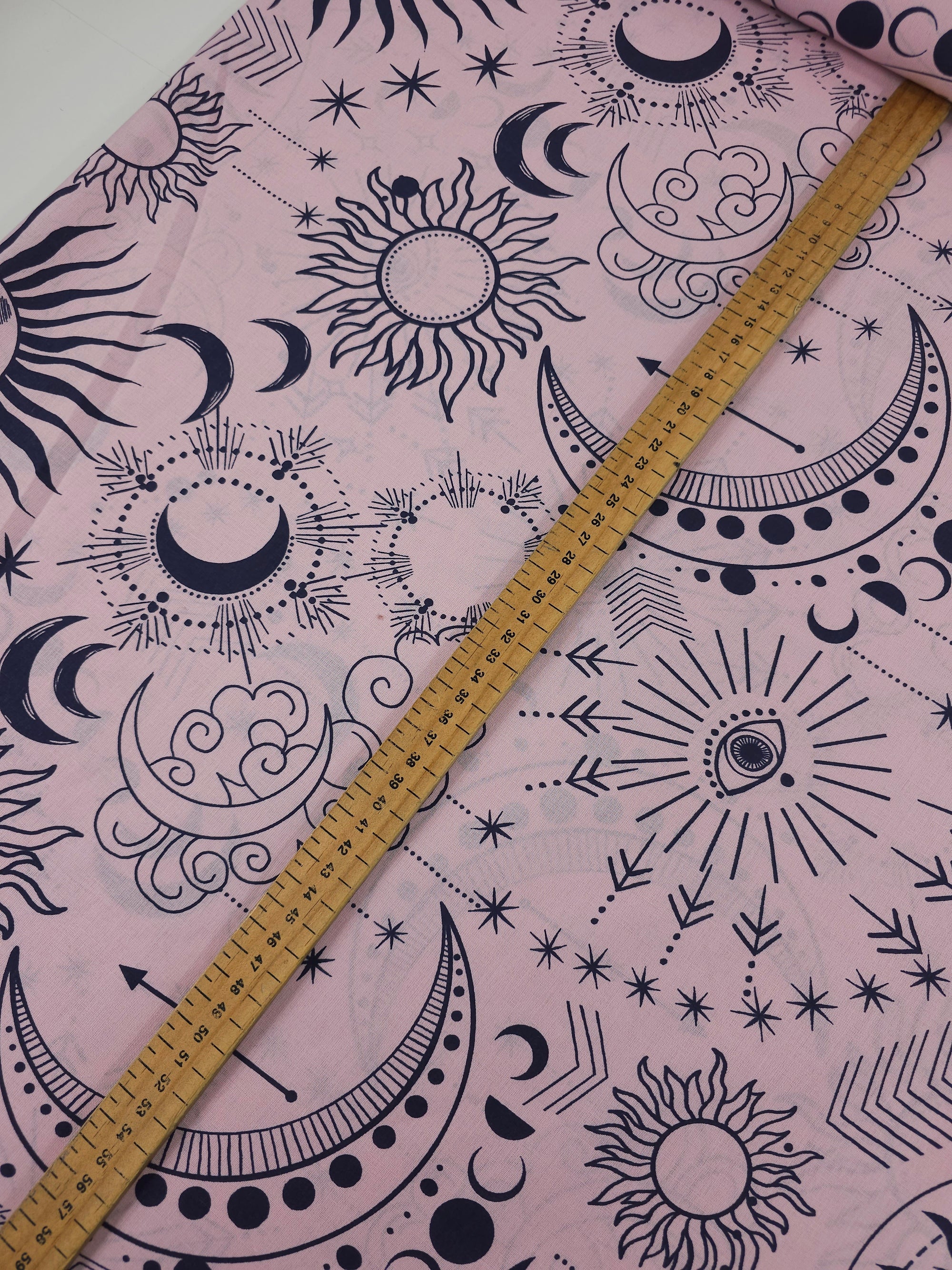 Pink/Navy Boho Celestial 100% Cotton 98" *EXTRA WIDE*