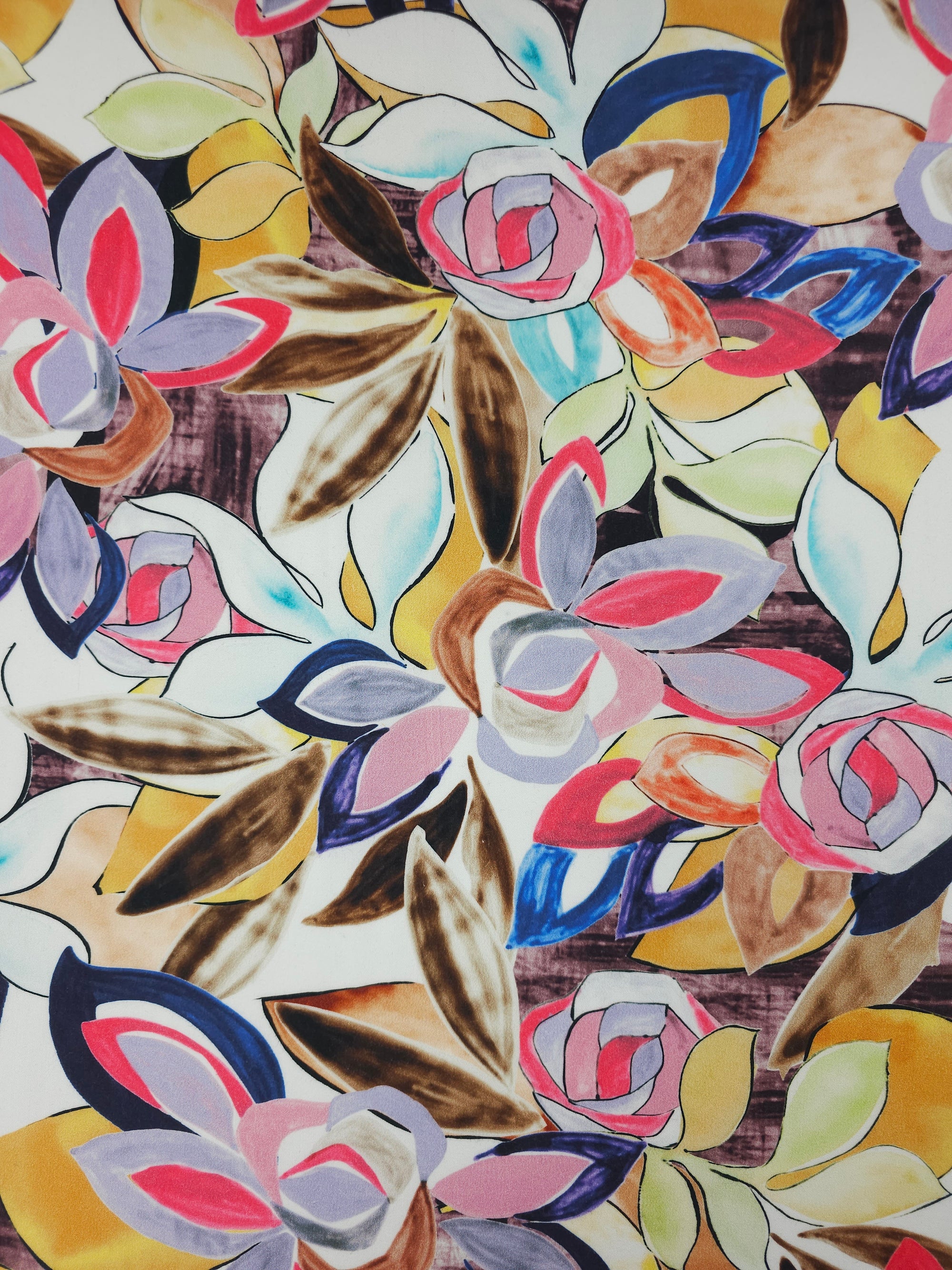 Washed Watercolour Floral Cotton Viscose
