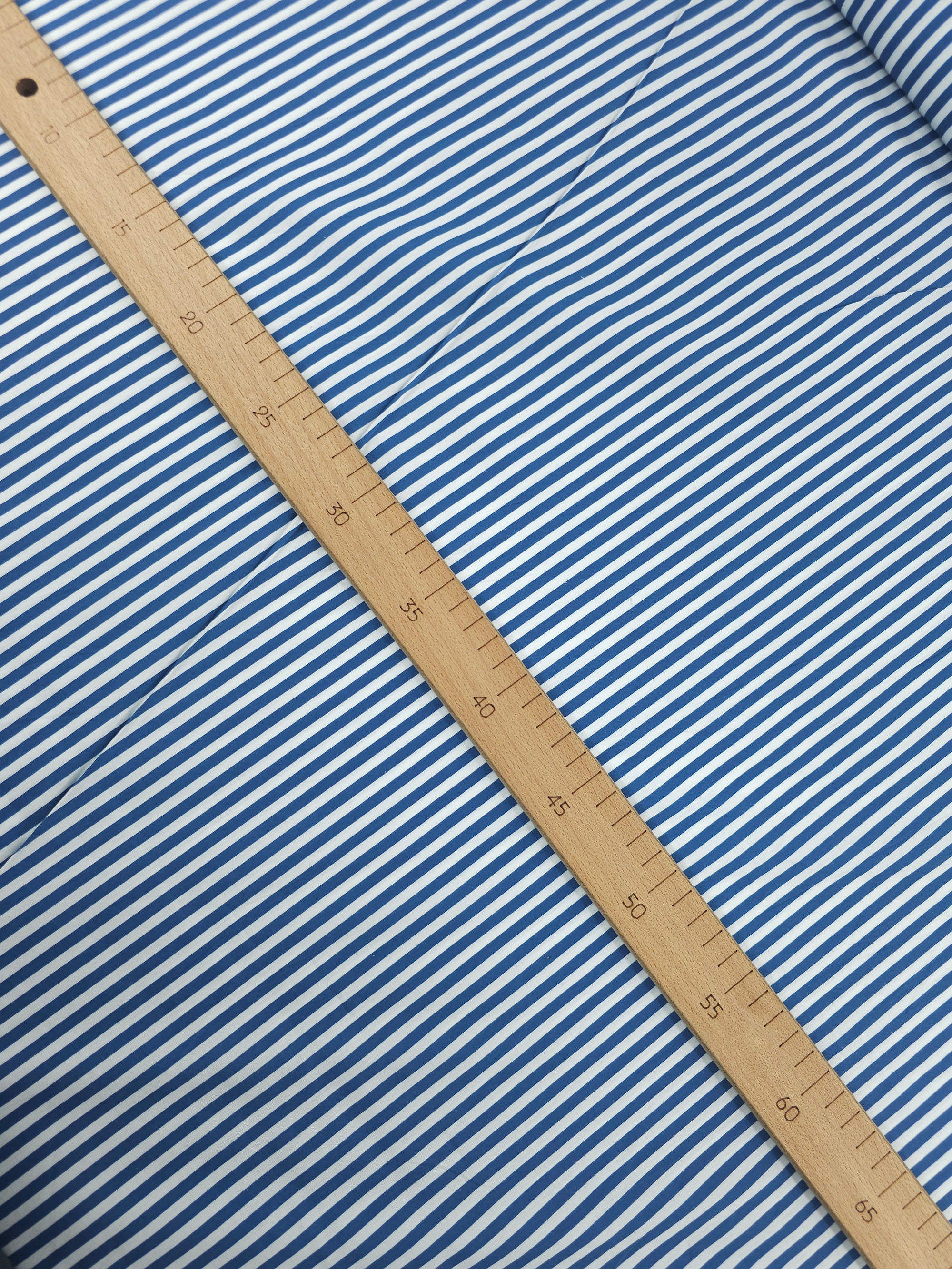 Marine Blue/White Stripe Lightweight Cotton 60"