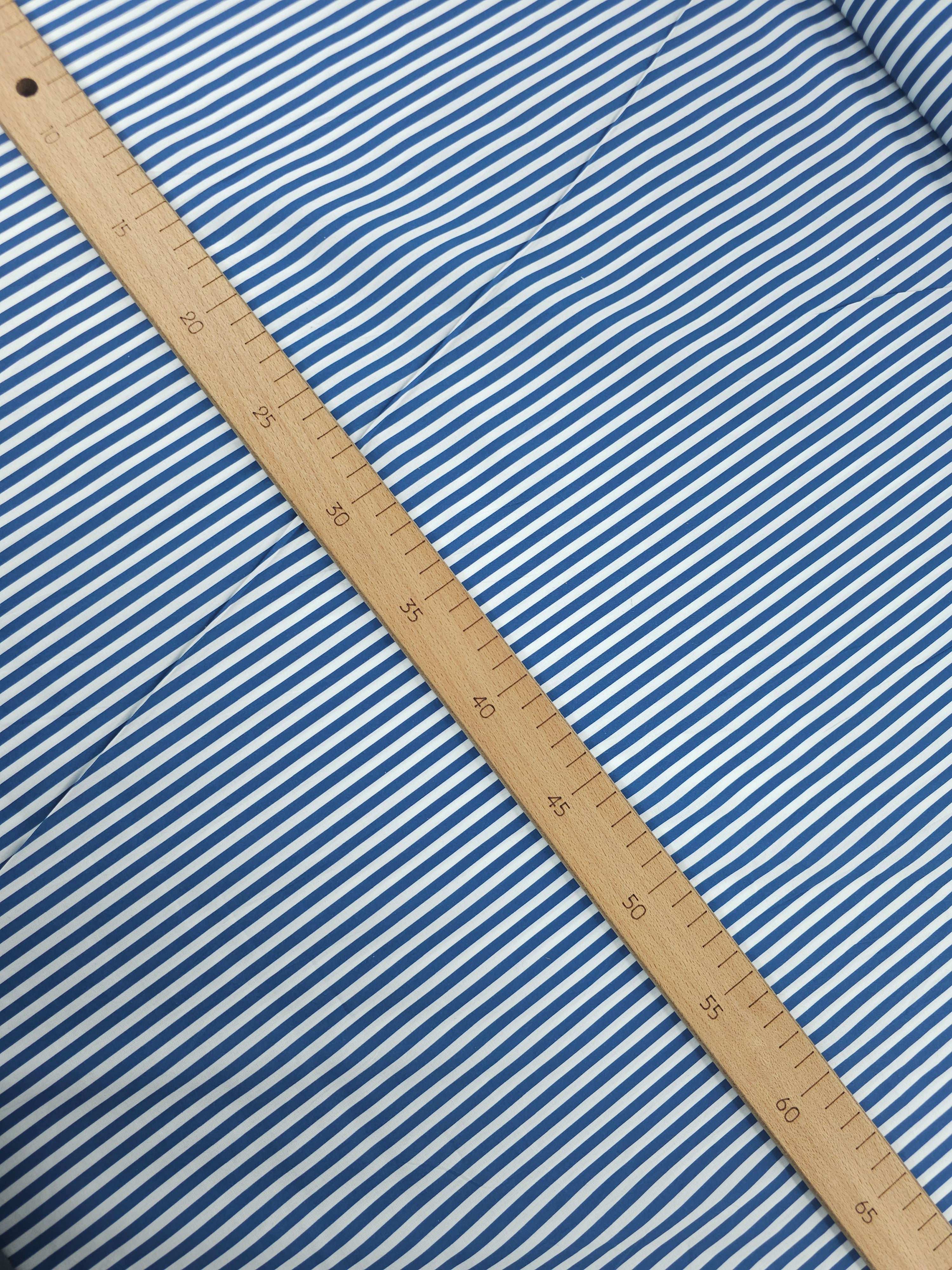 Marine Blue/White Stripe Lightweight Cotton 60"