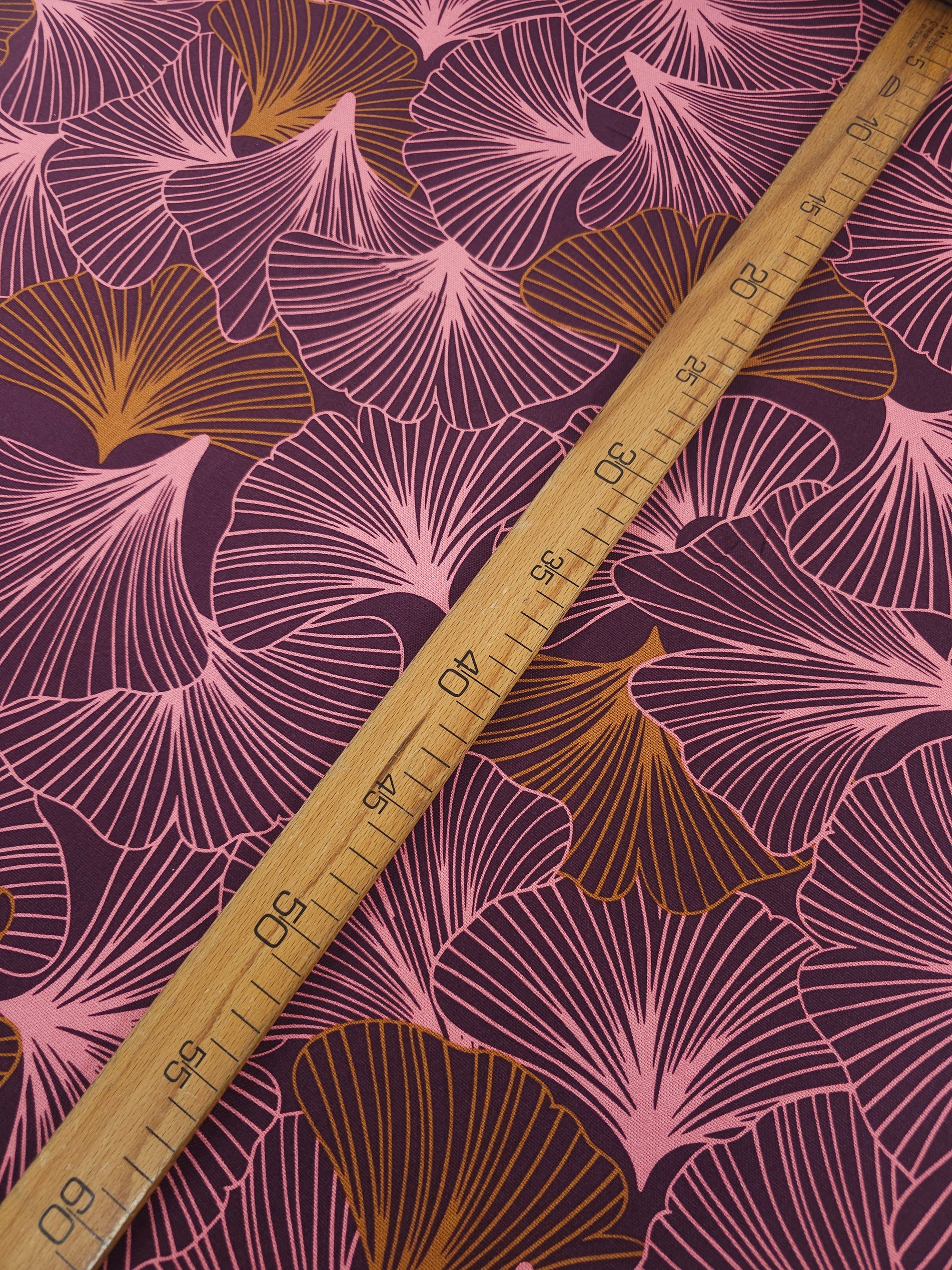 Plum/Blush Flutter Leaf Canvas Cotton