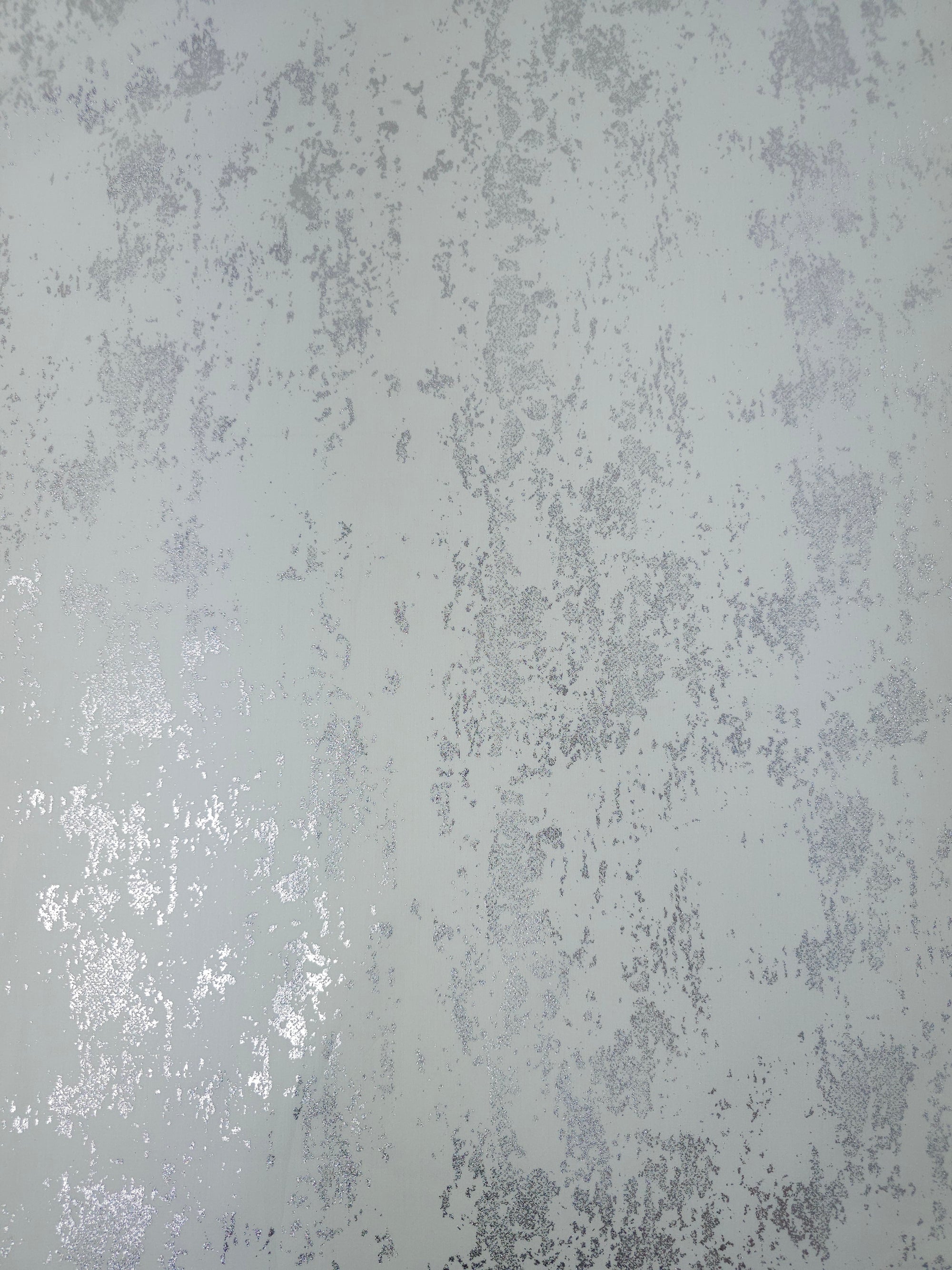 White/Silver Foil Static Cotton Poplin