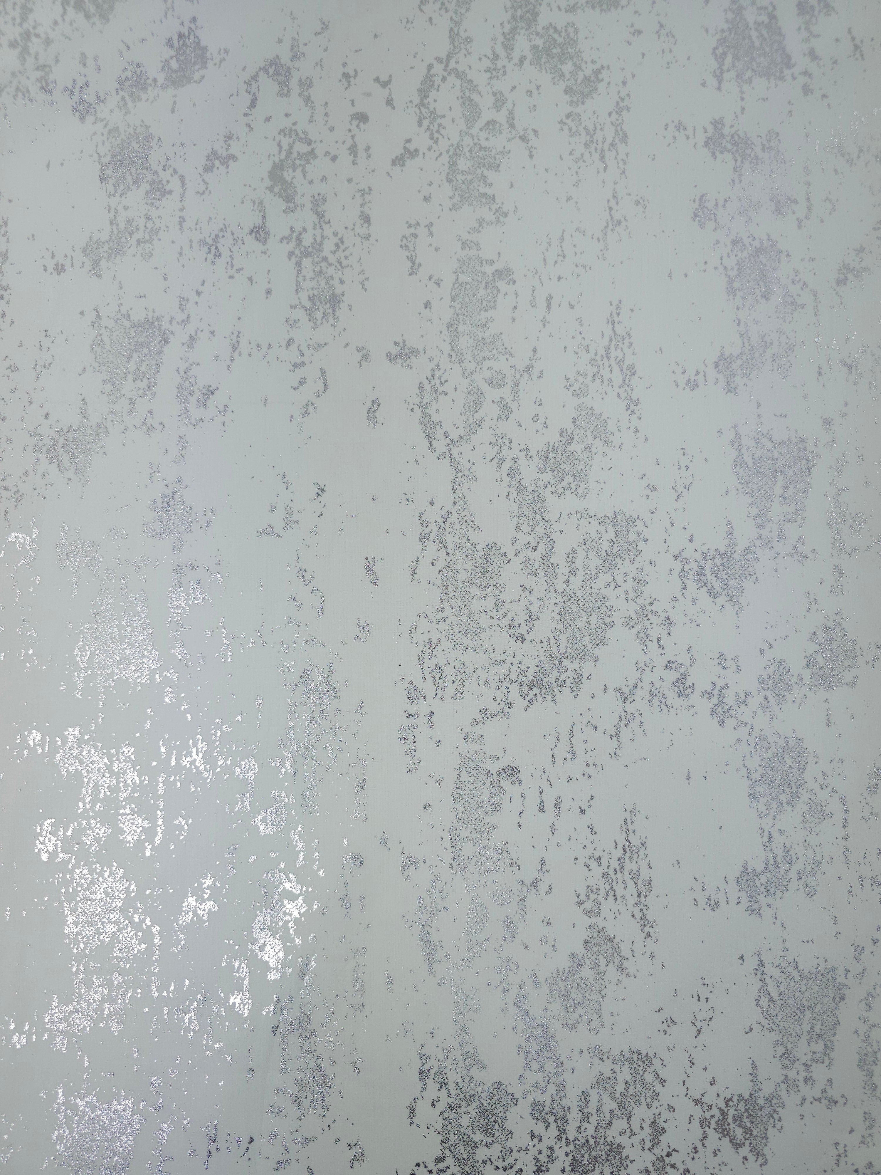 White/Silver Foil Static Cotton Poplin