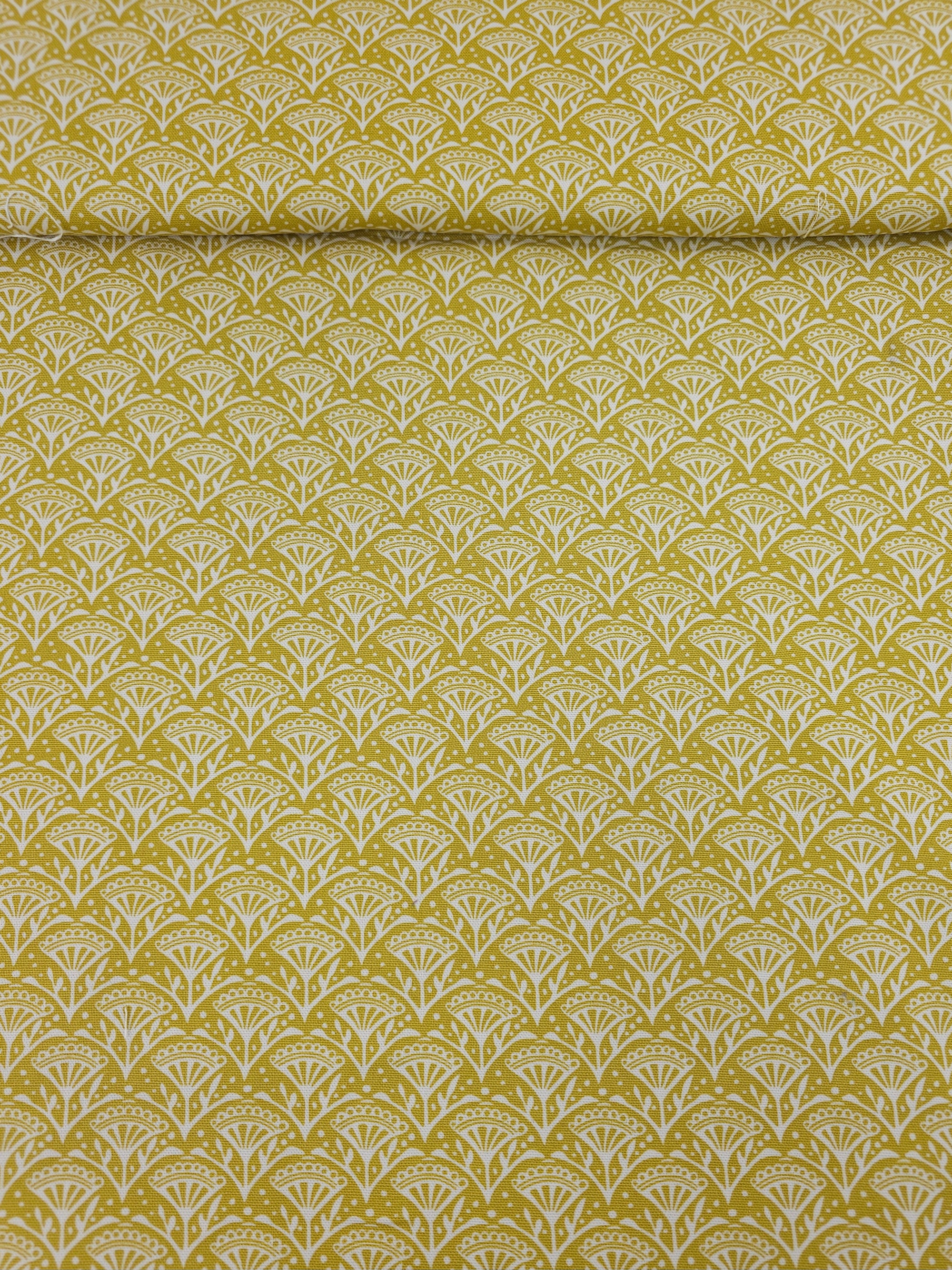 Light Mustard Petal Scallop Lightweight Canvas Cotton