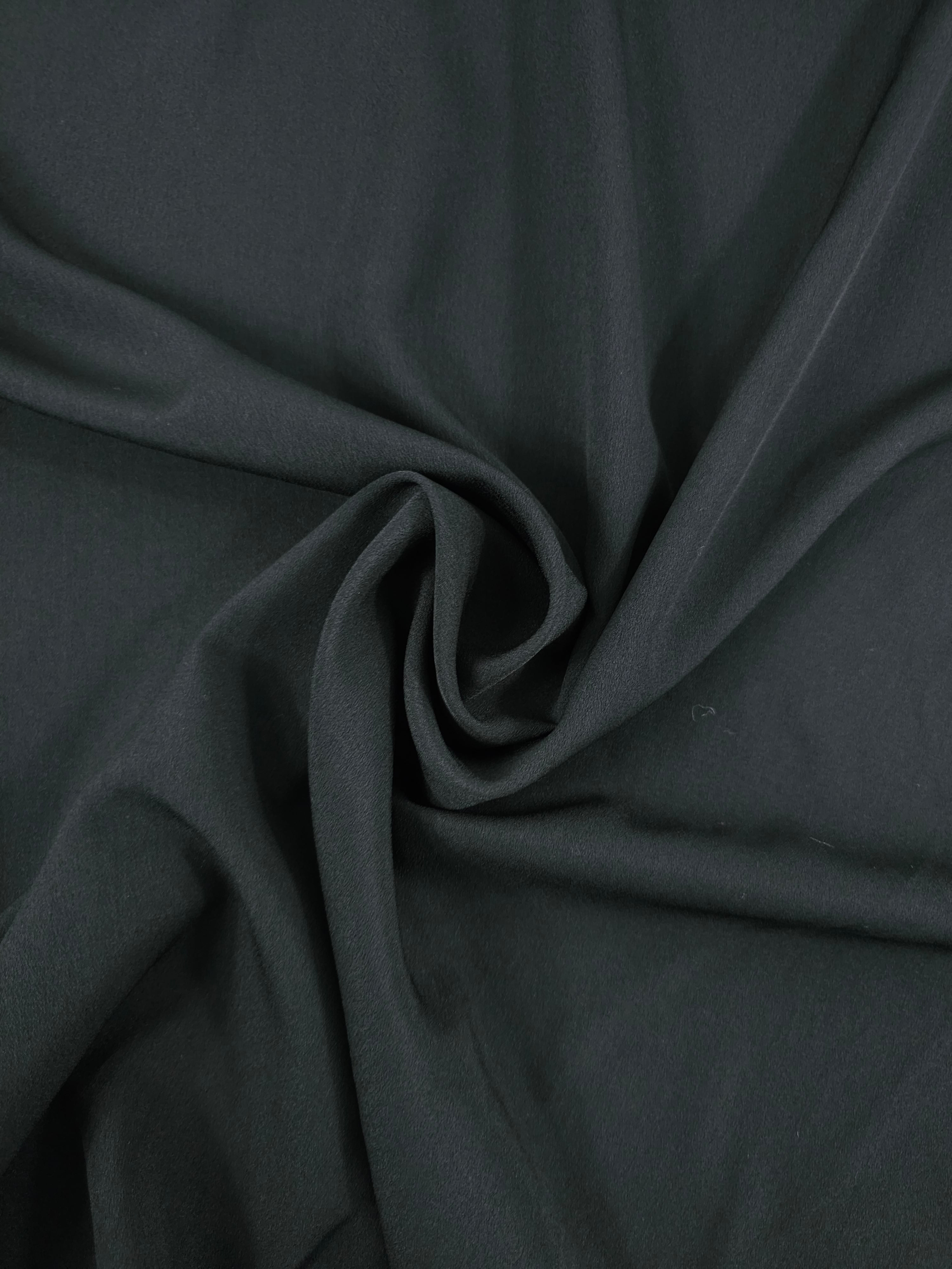 Black Fine Poly Crepe