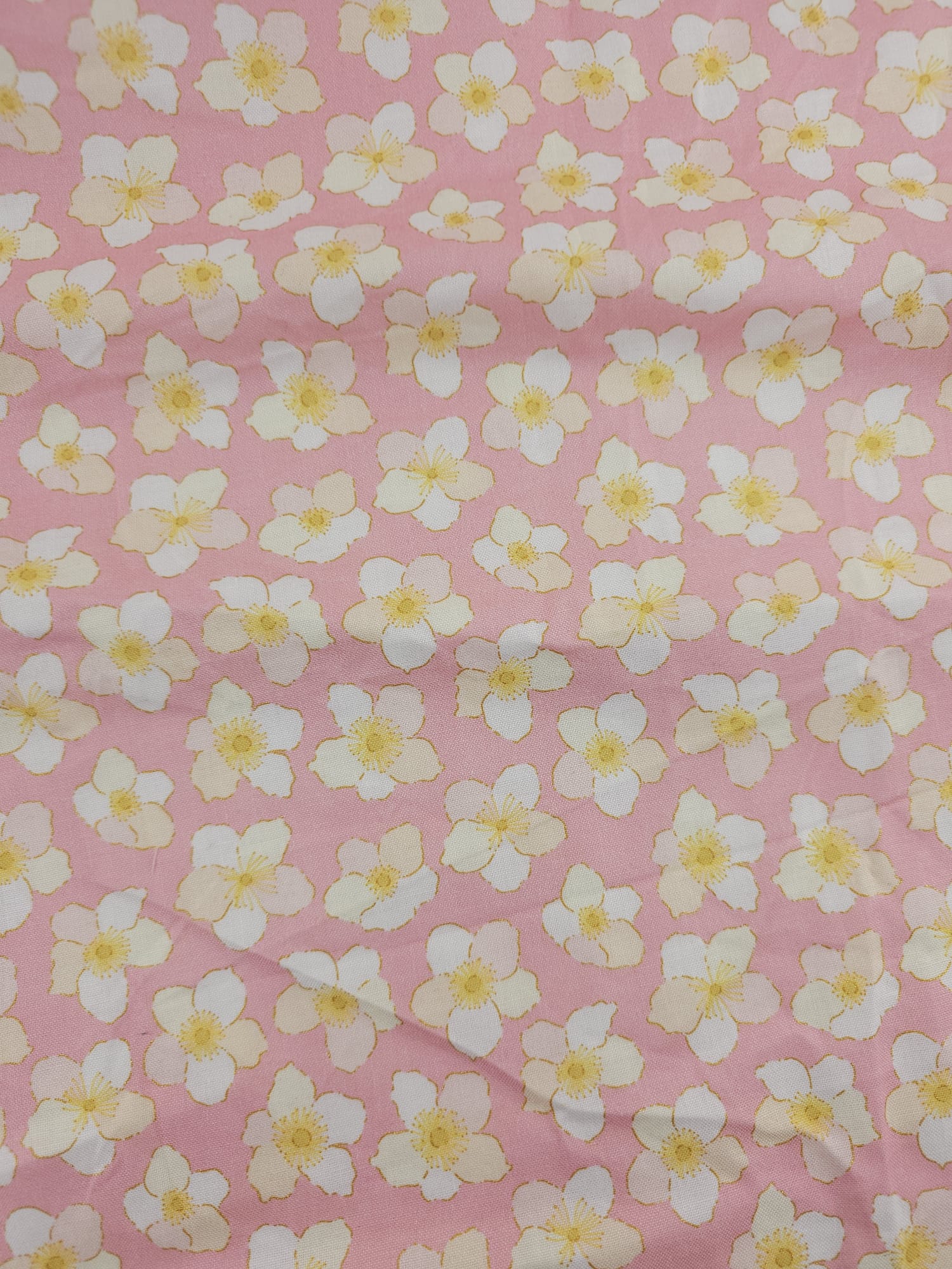 Pink Daisy Field Cotton - 3m piece