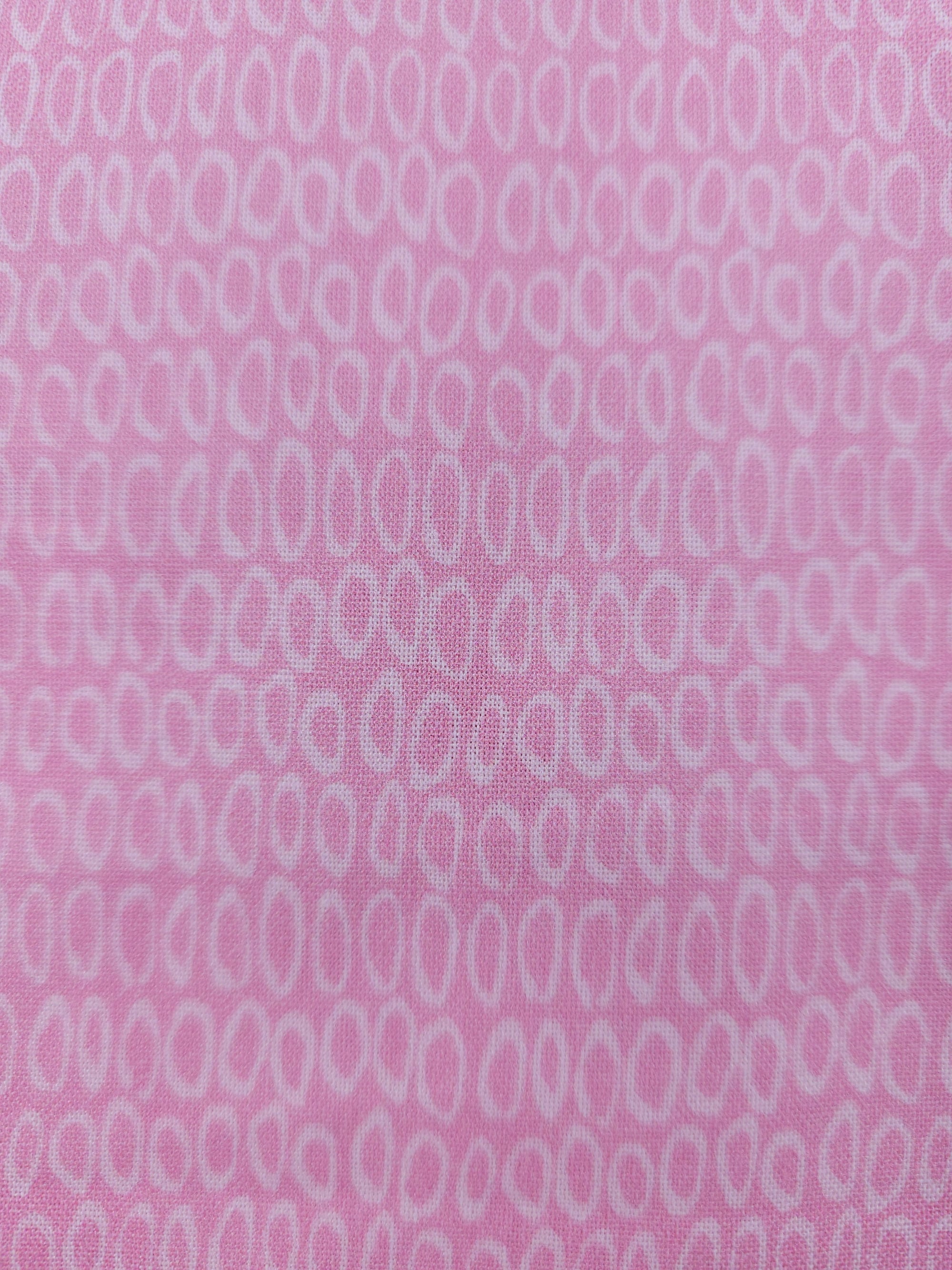 Pink oval Cotton- 1.3m piece