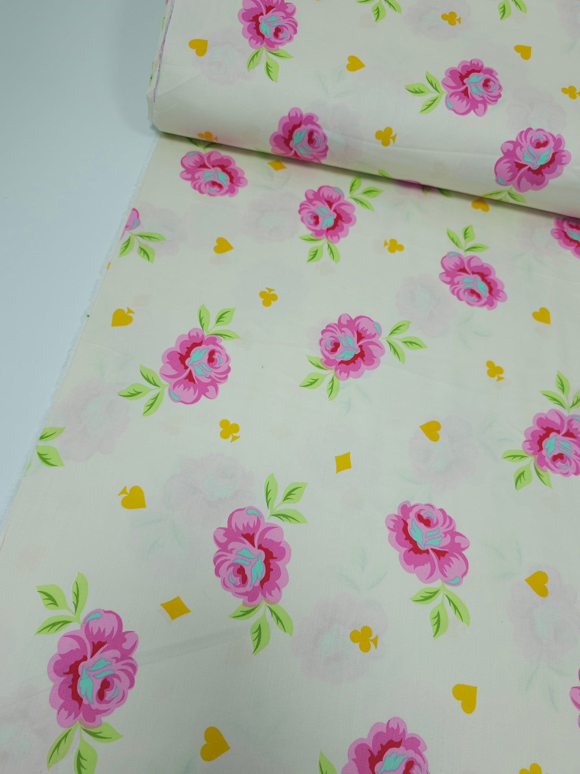 Cream Big Buds Wonder Floral Cotton Sateen 108" - Tula Pink *EXTRA WIDE*