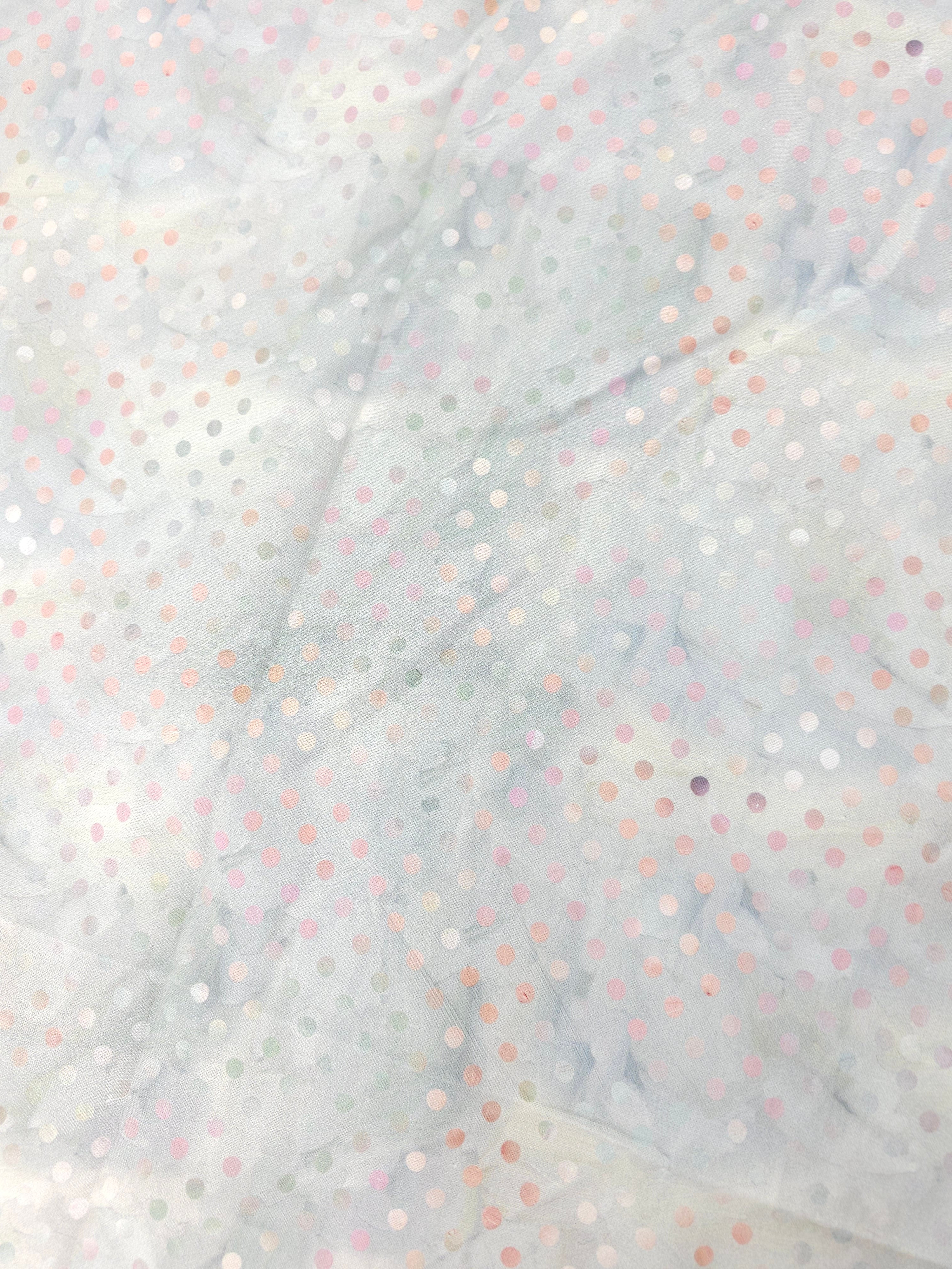Light grey pink polka Cotton- 1.4m piece