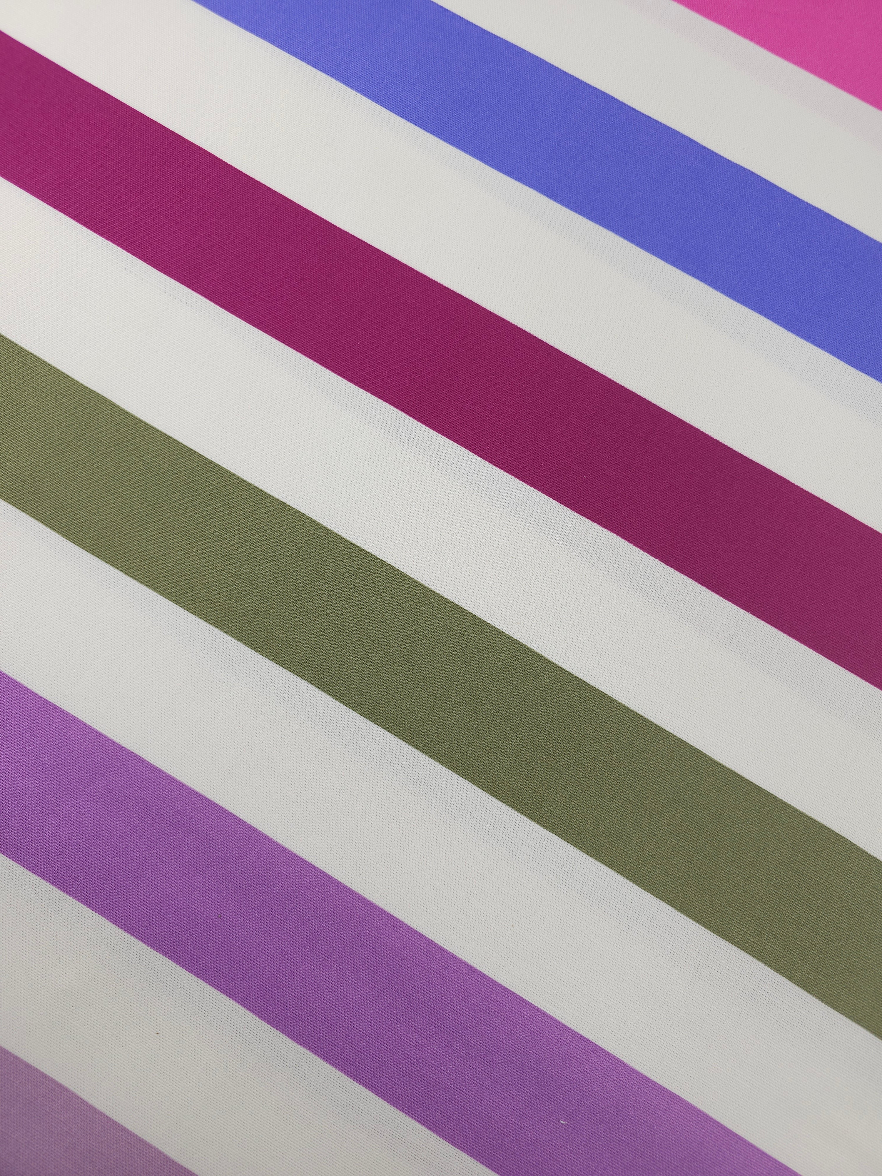 Berry Fusion Block Stripe Lightweight Canvas Cotton