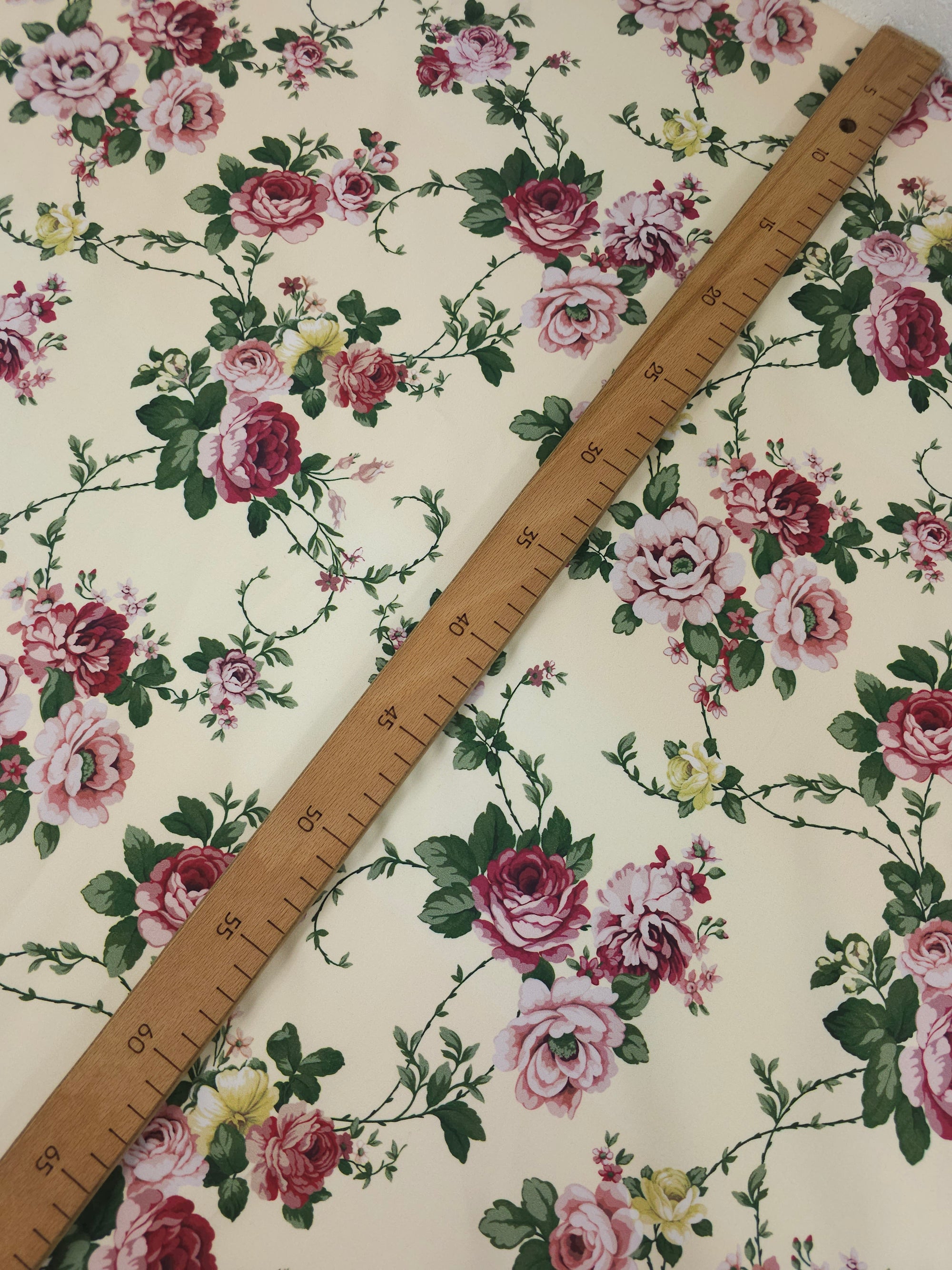 Vintage Floral Twine Cotton Sateen