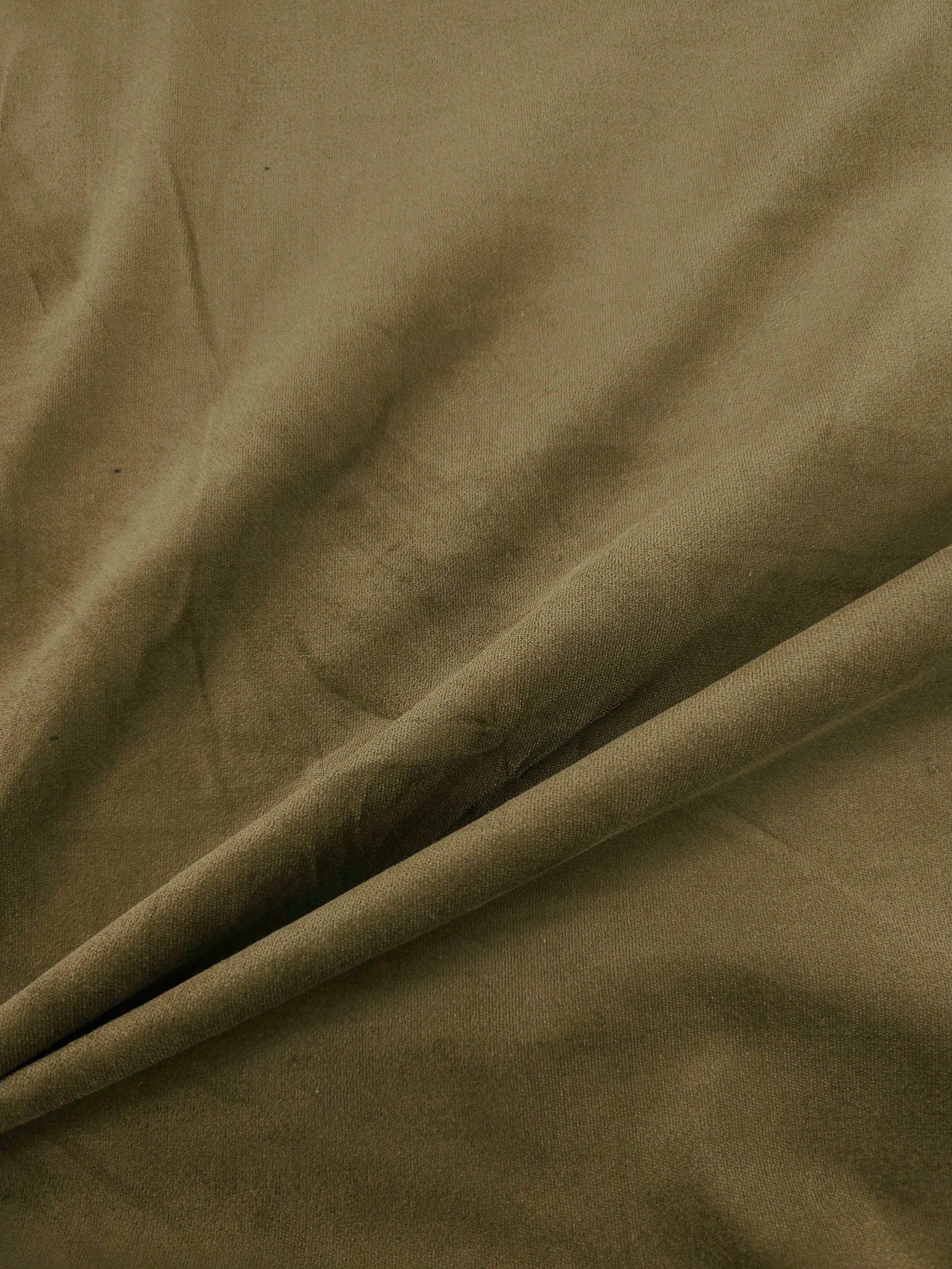 Moss Khaki Cotton Velvet