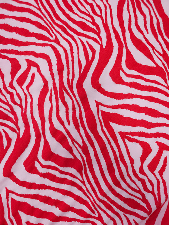 Pink/Red Zebra Stripe Viscose Jersey