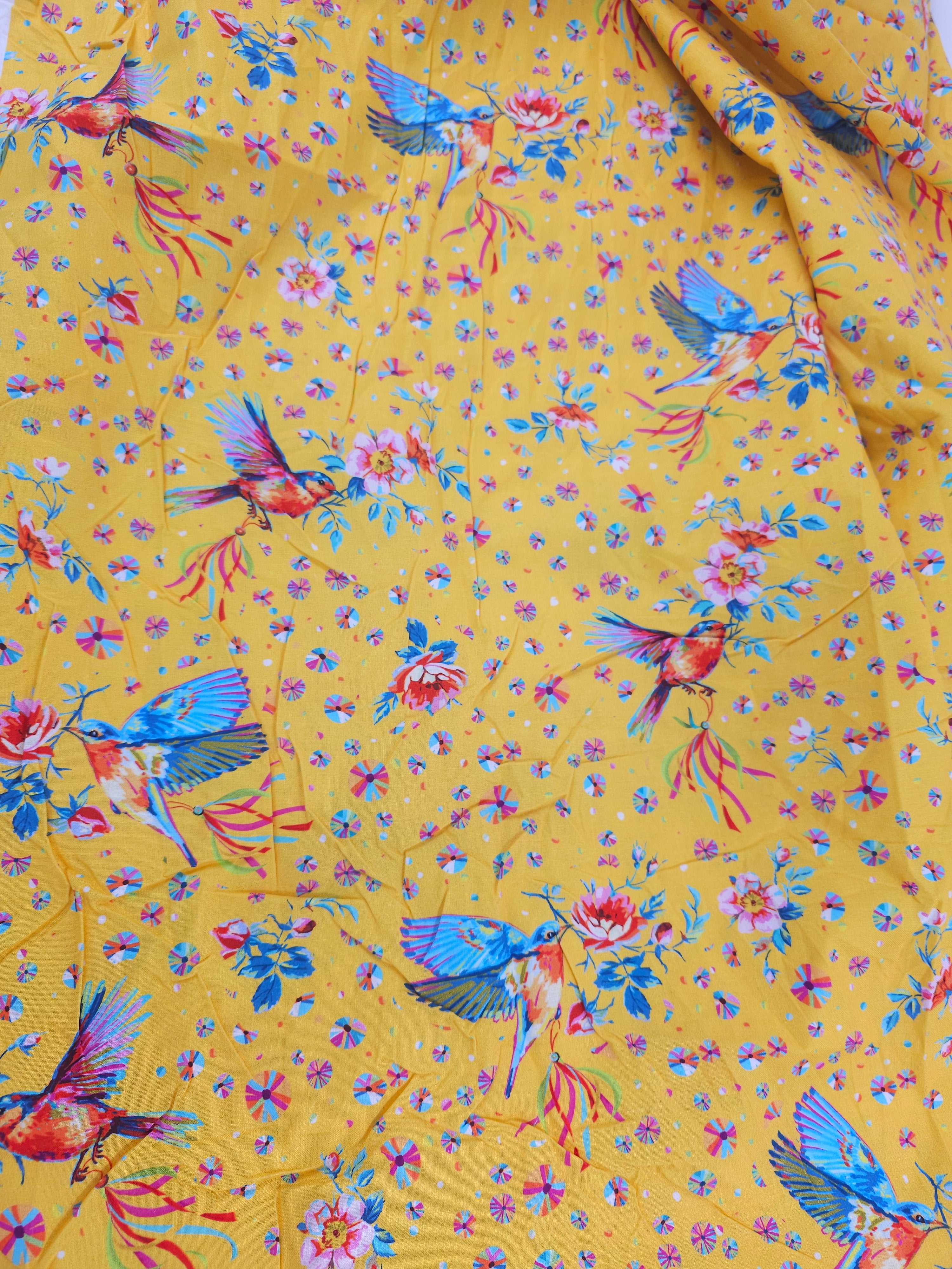 Sunshine hummingbird Cotton- 2.7m piece