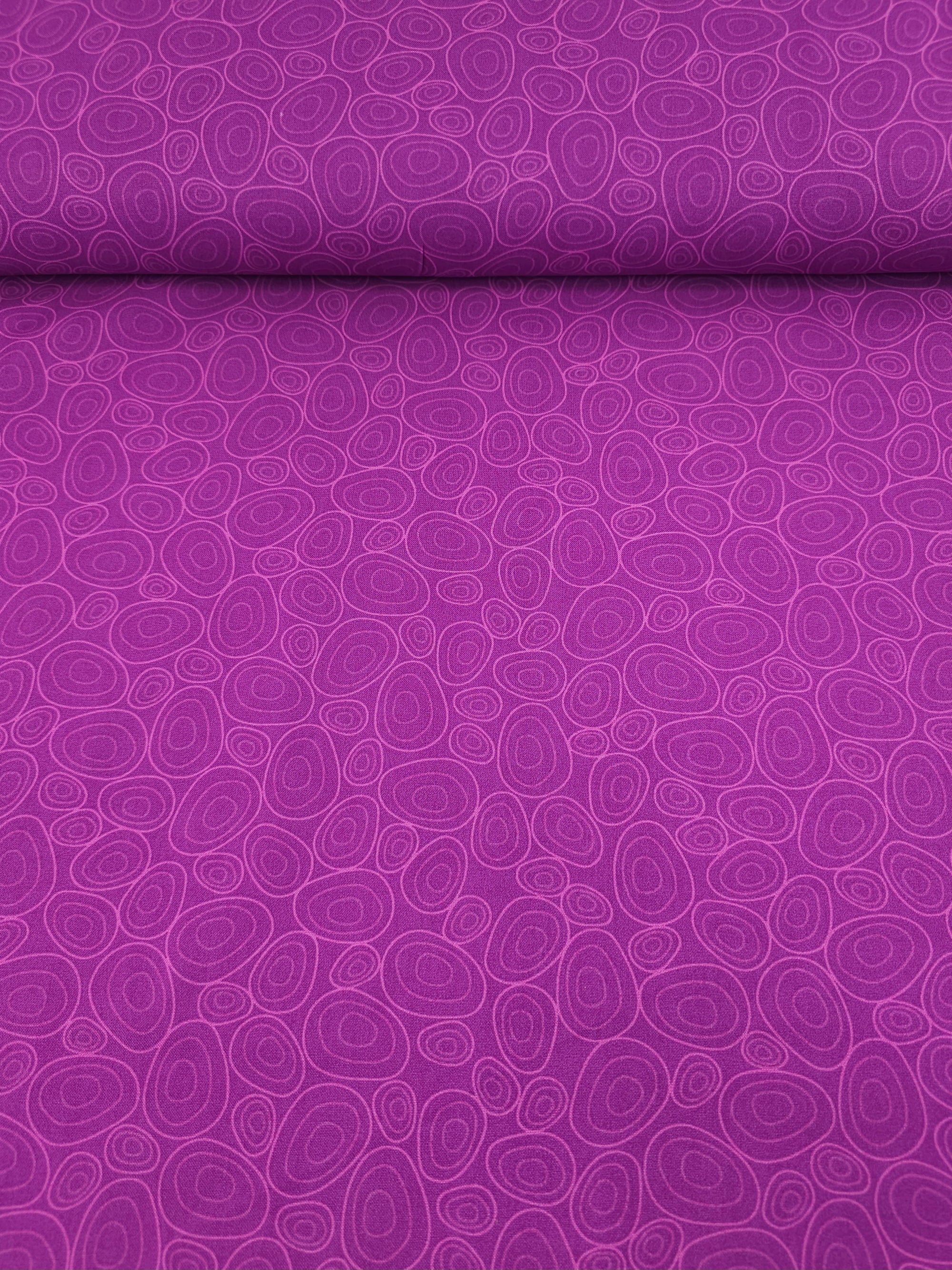 Magenta Purple Abstract Swirl Doodle 100% Cotton - Benartex