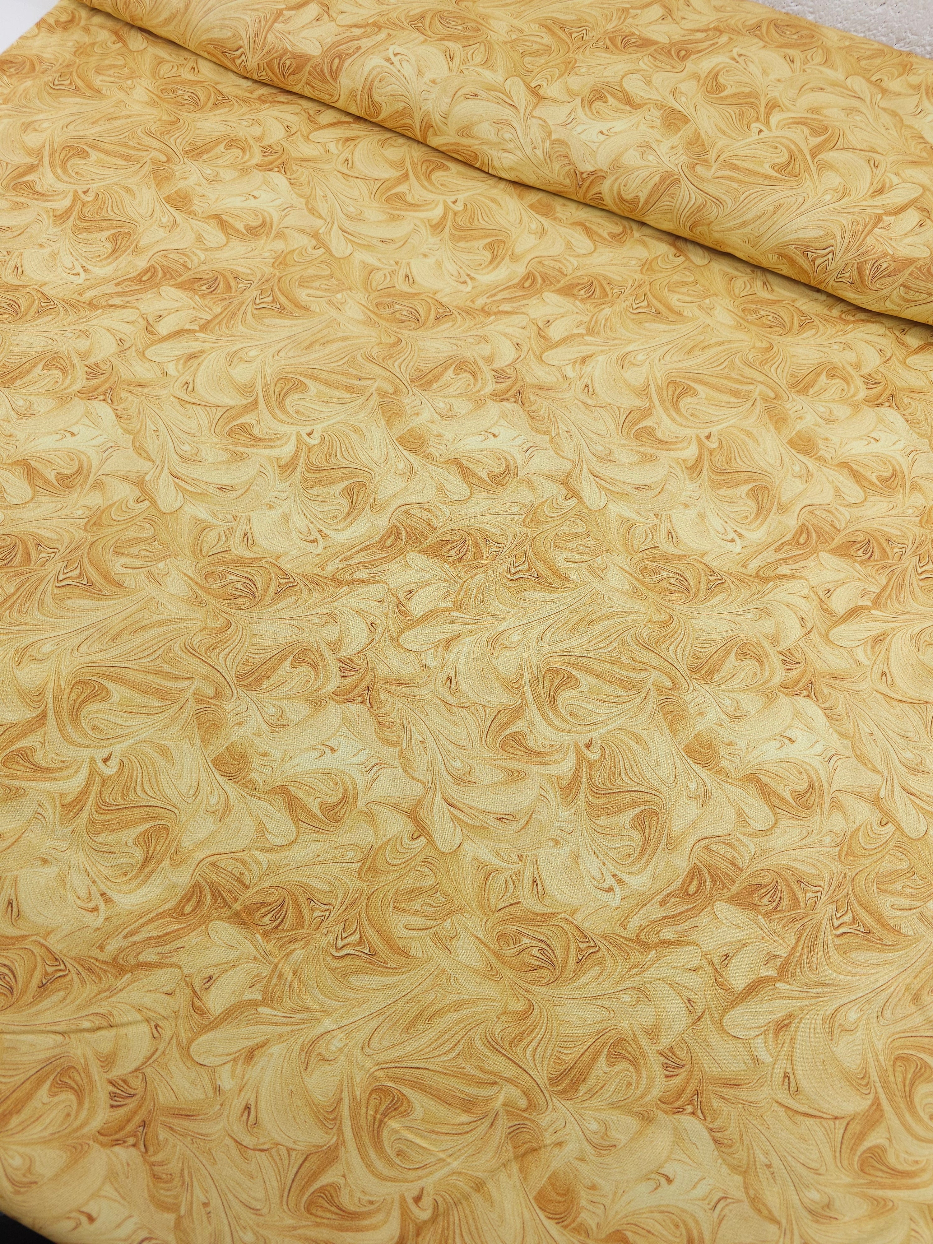Honey Yellow Marble Swirl 100% Cotton 118" *EXTRA WIDE*