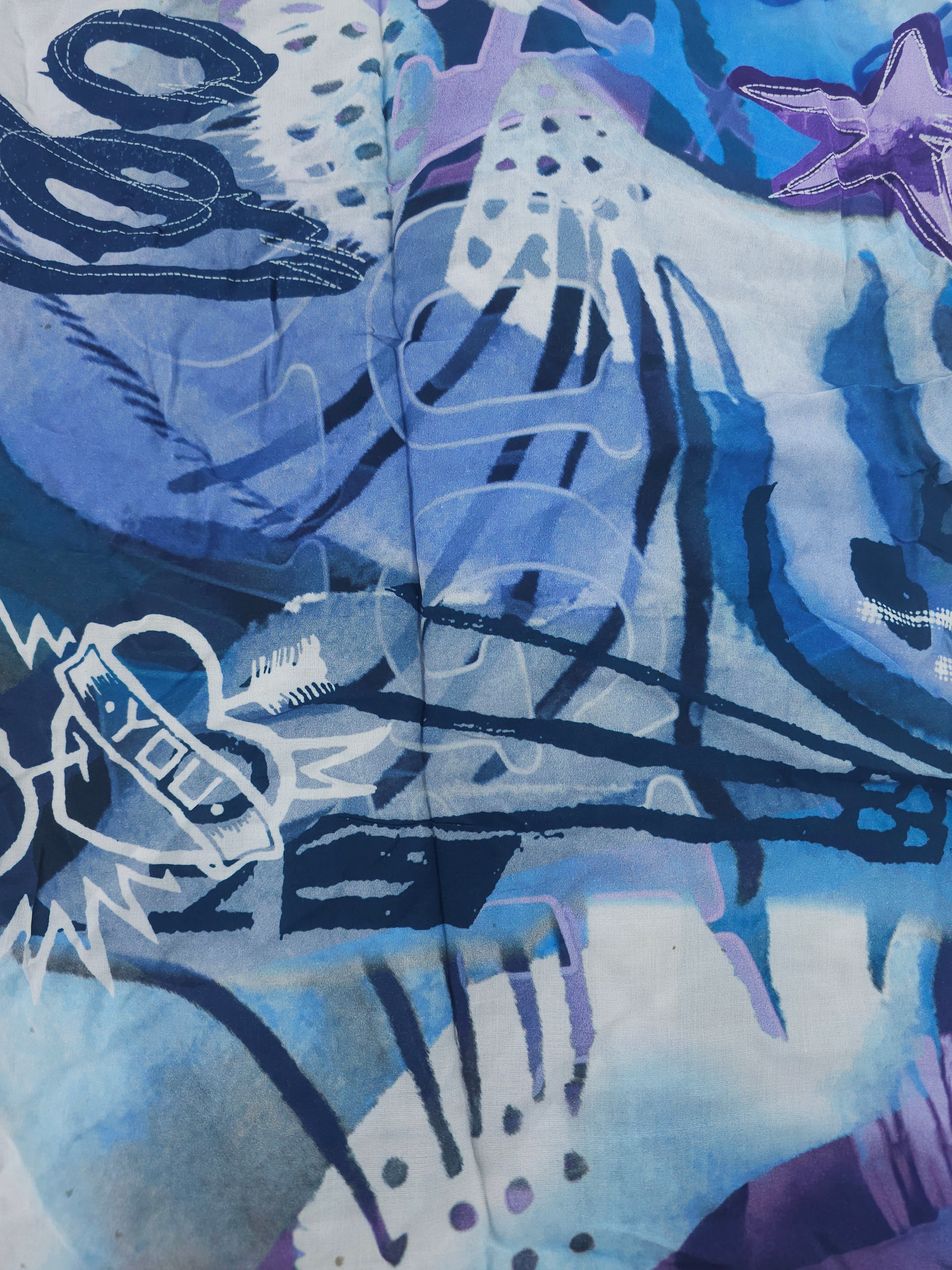 Cool blue leopard Viscose- 2.7m piece