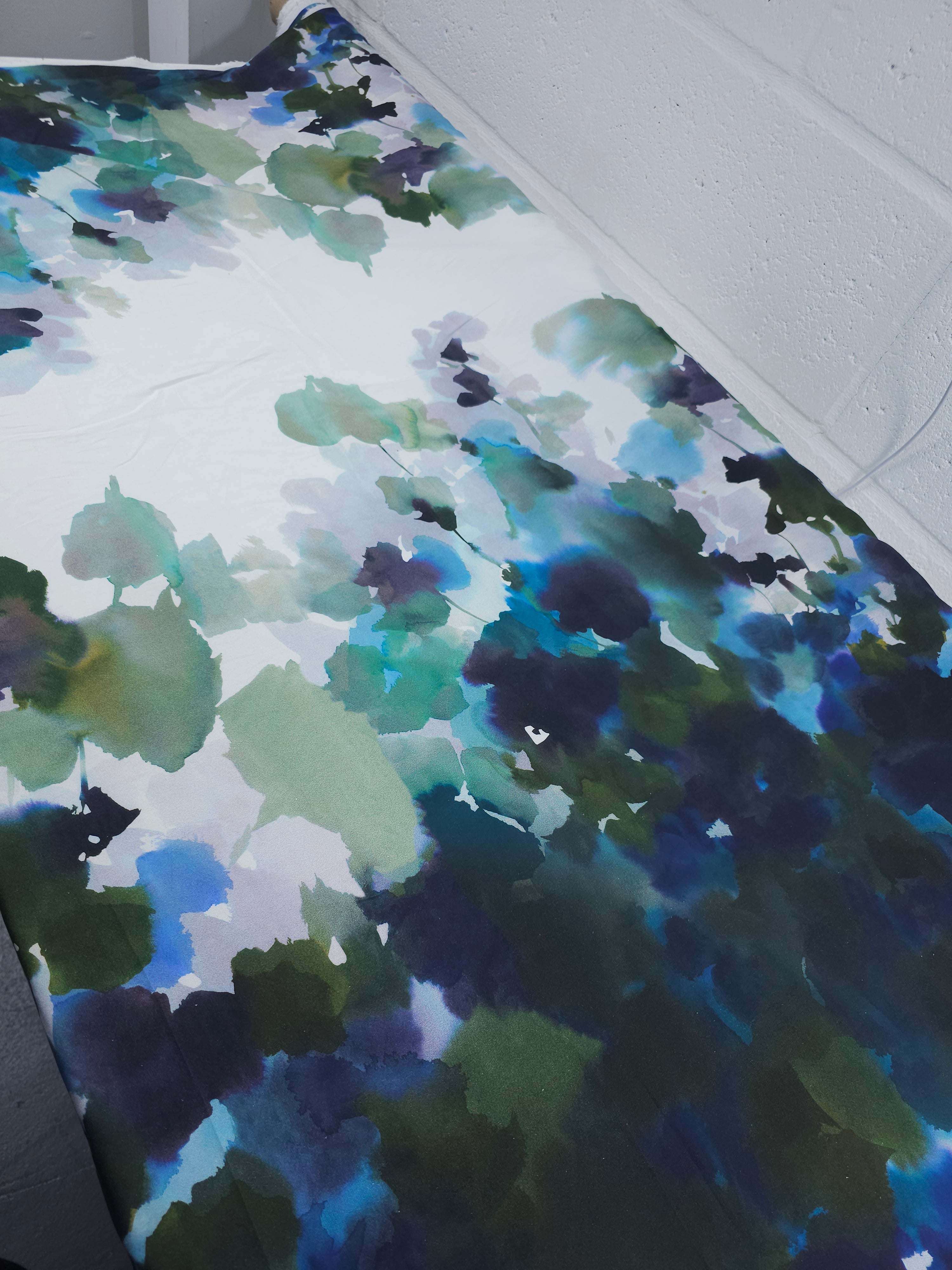 Watercolour Branch Smudge Lightweight Cotton Sateen