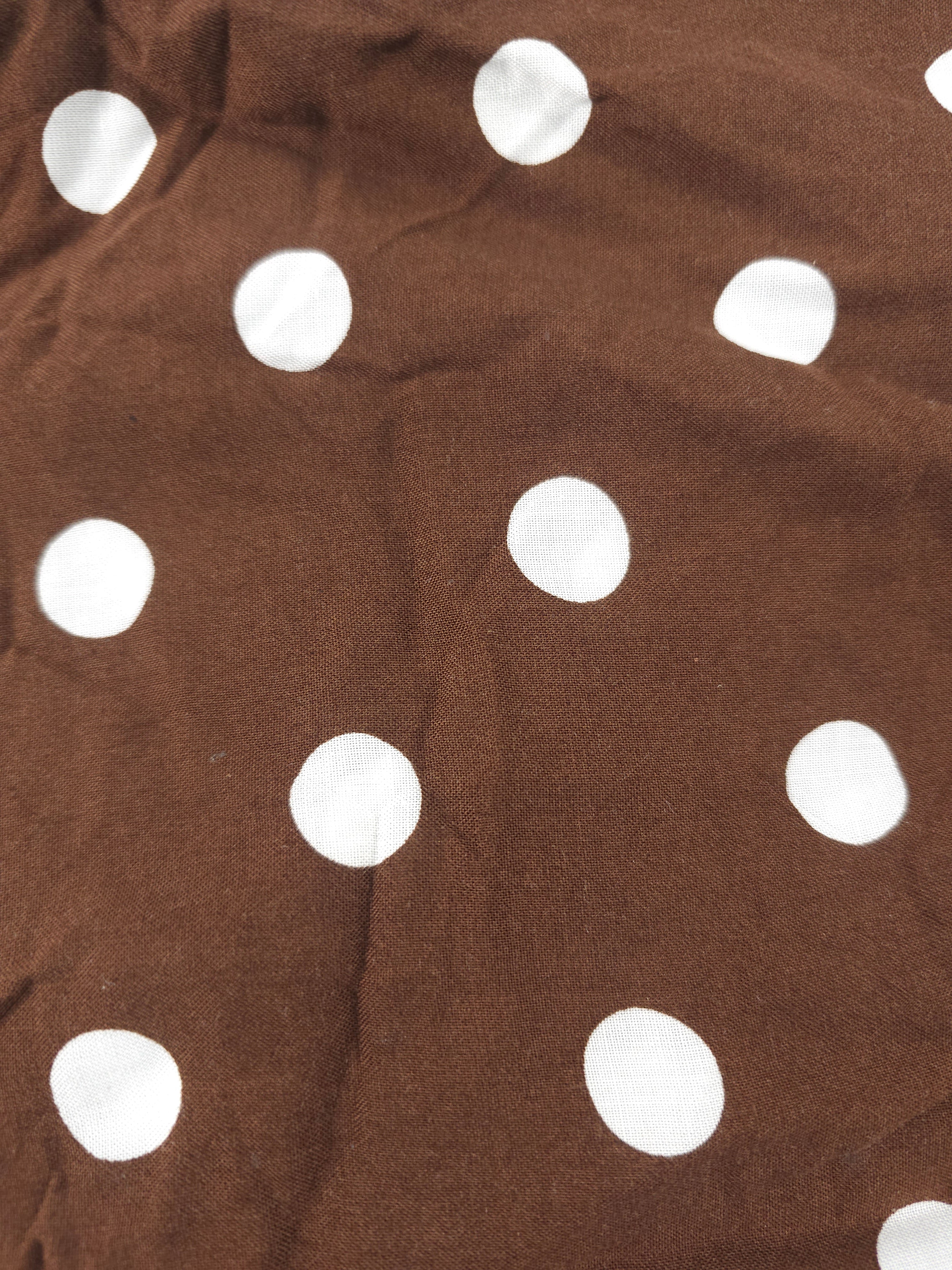 Choco Brown Polka Viscose- 6m Piece
