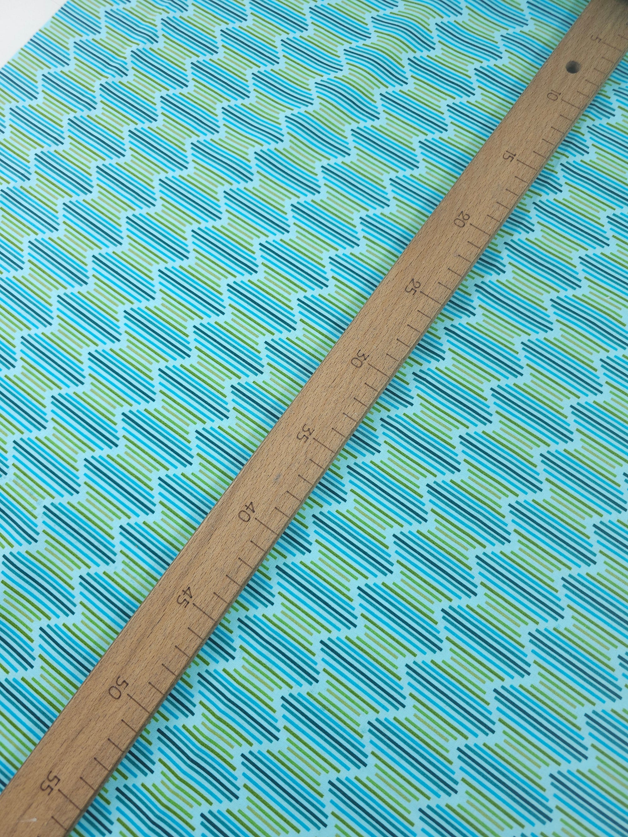 Light Blue Geometric Haze 100% Cotton - Benartex