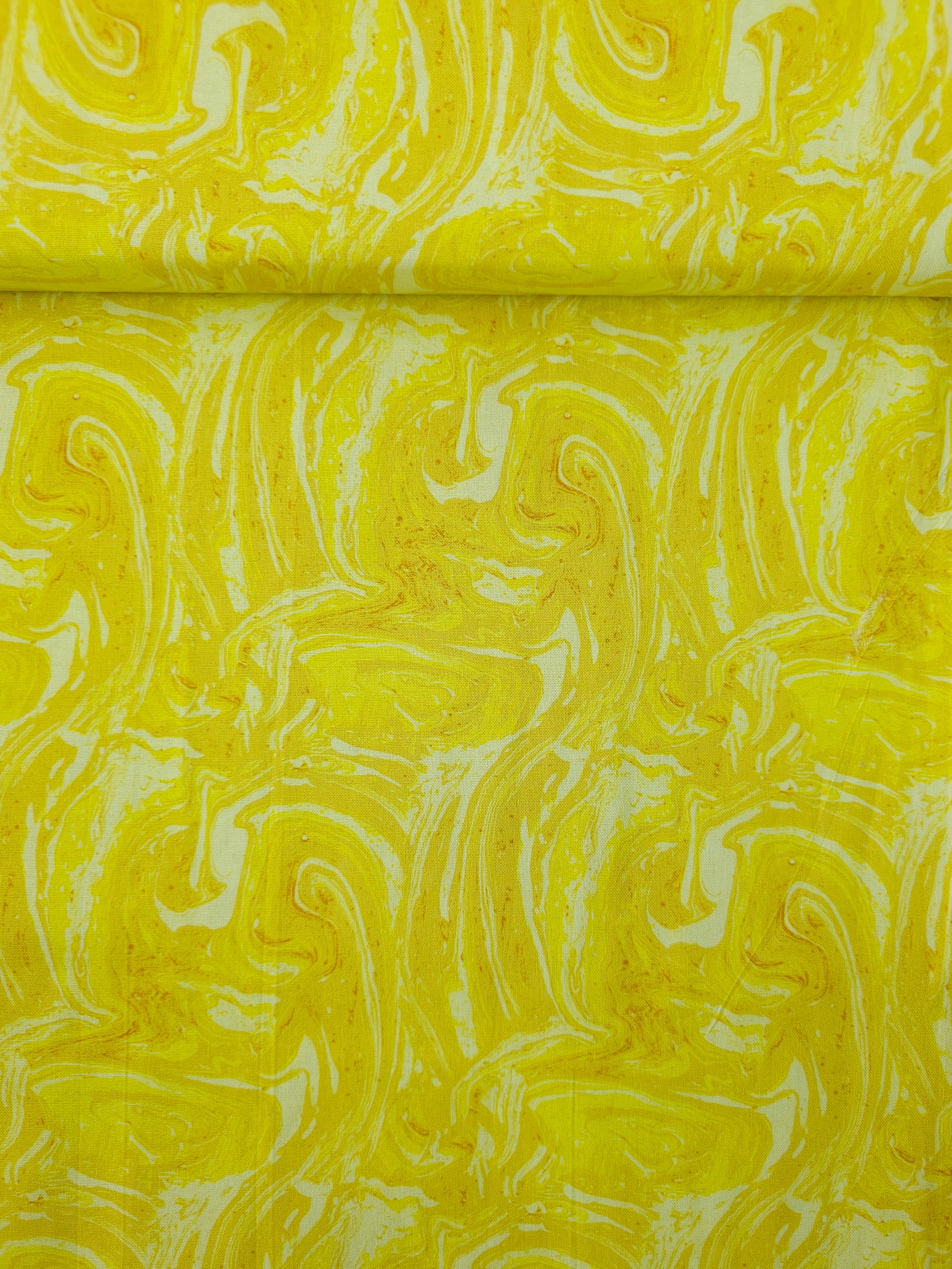 Yellow Marble 100% Cotton