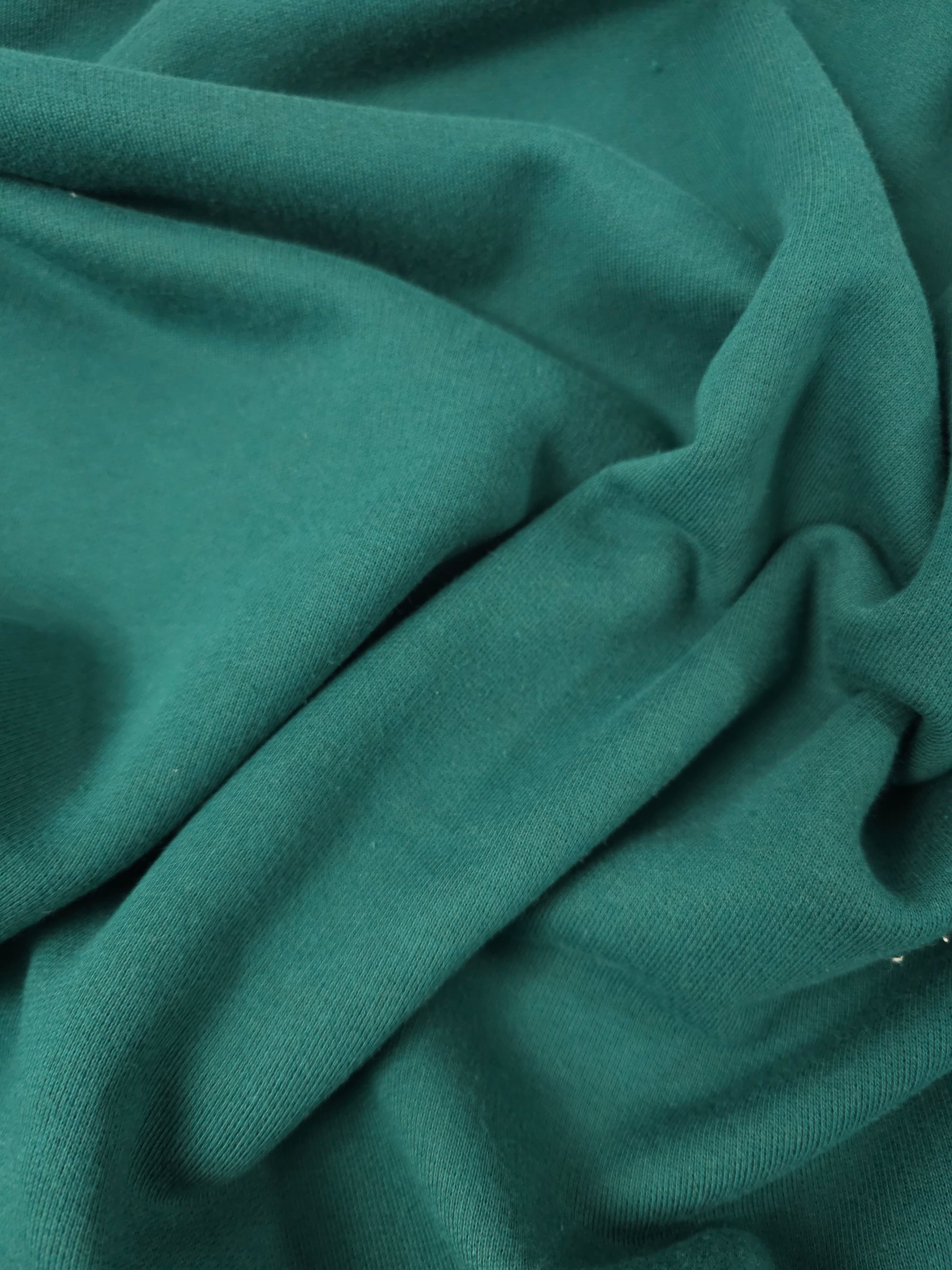 Green Fleece Backed Cotton Terry
