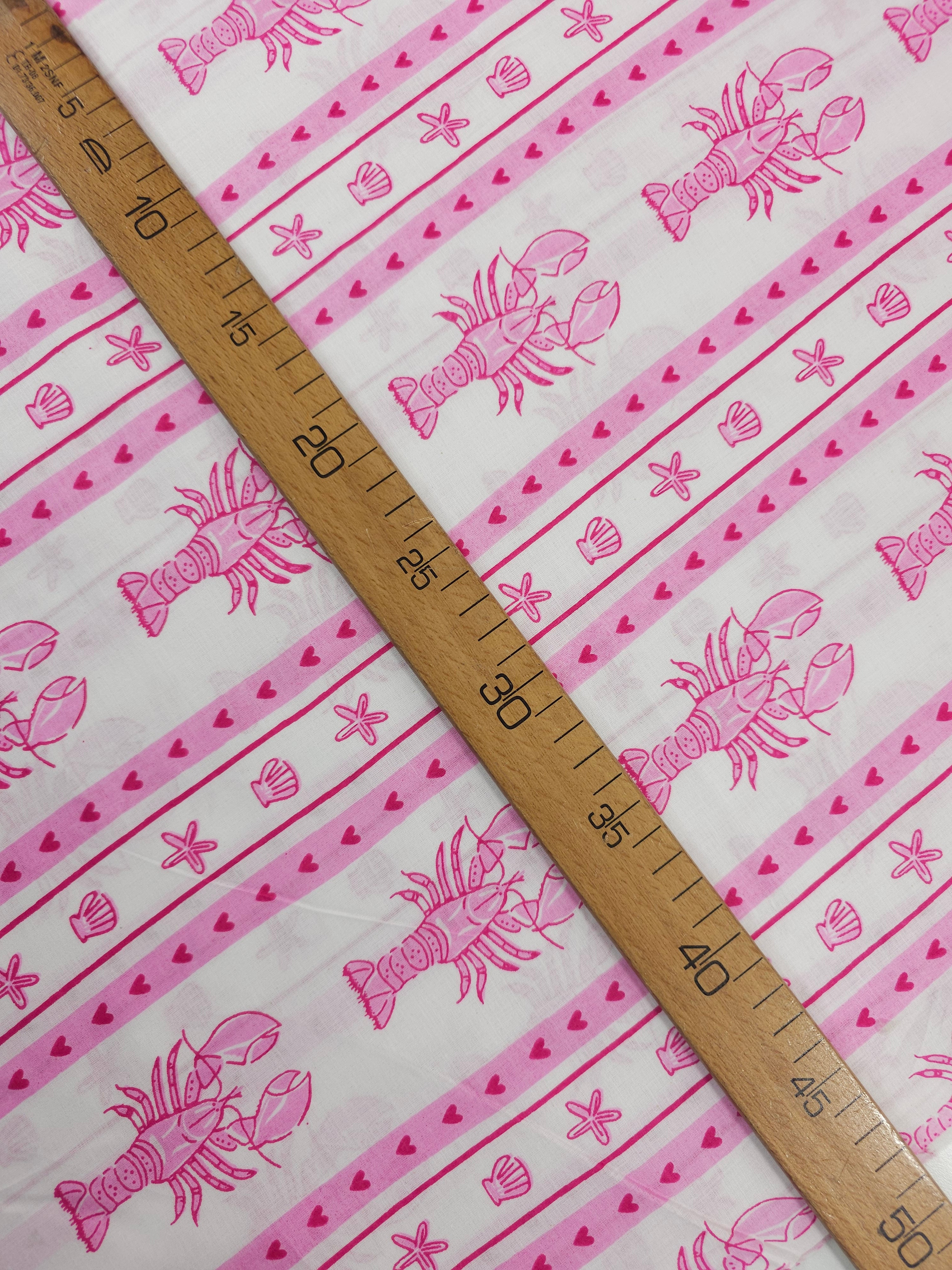 Pink Lobster Shell Stripe Cambric Cotton