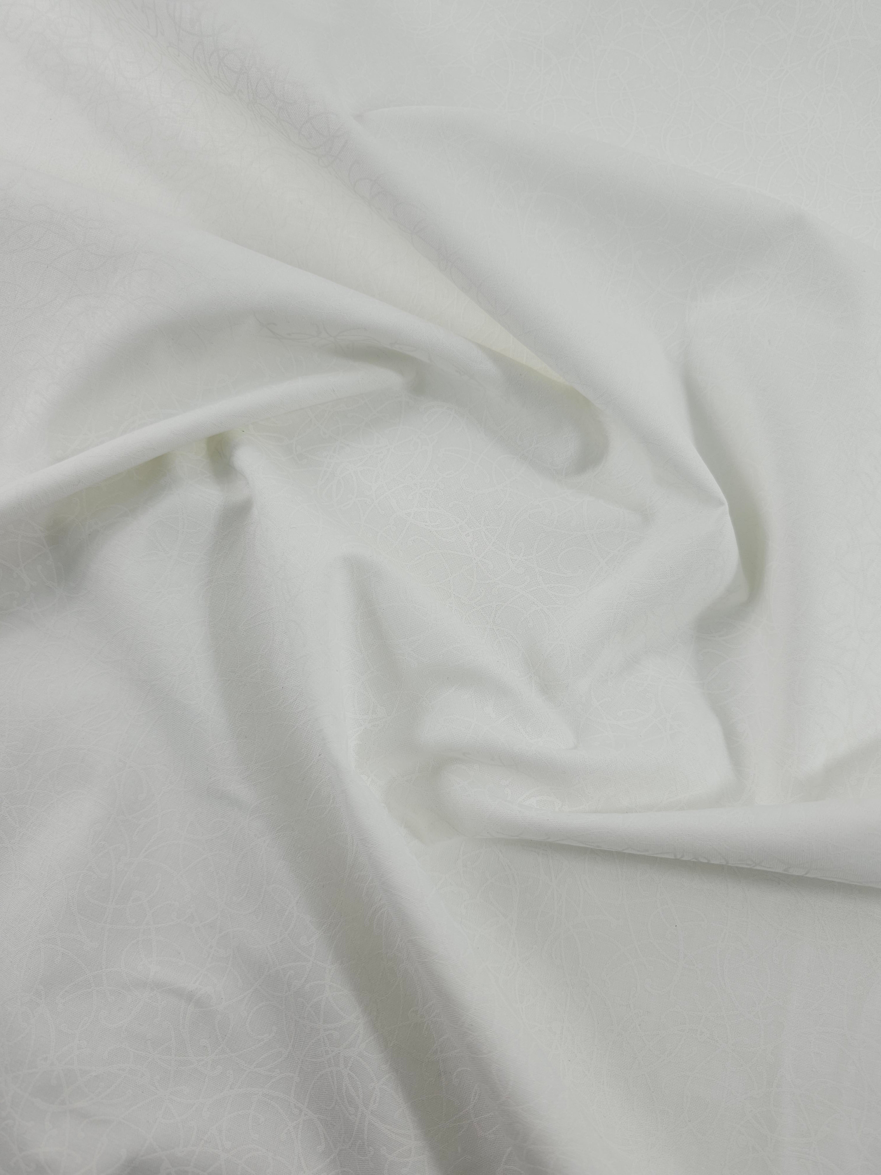 Mystical Twirl White On White Tonal 100% Cotton