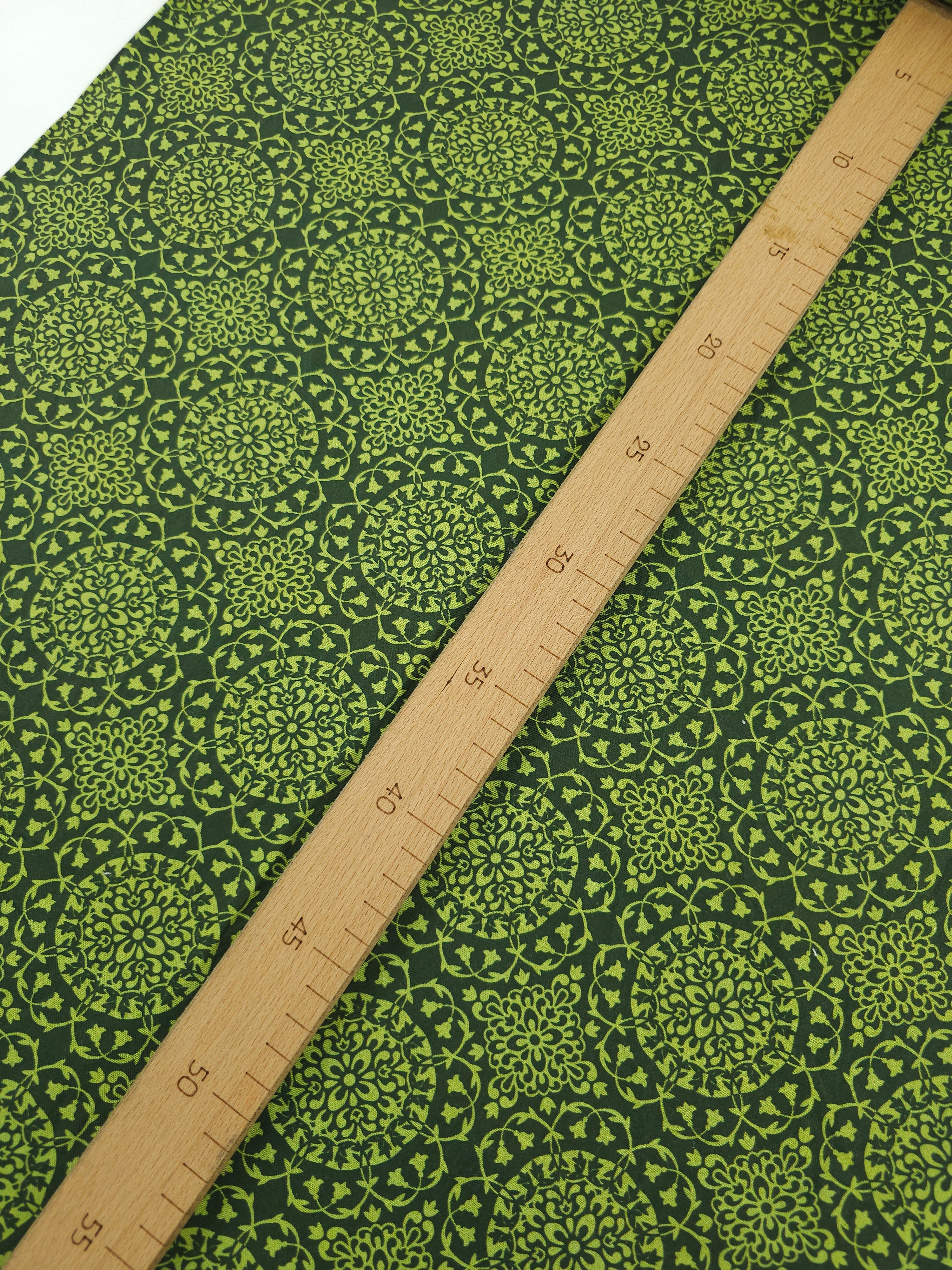 Olive/Dark Green Crochet Look Circle Spiral 100% Cotton