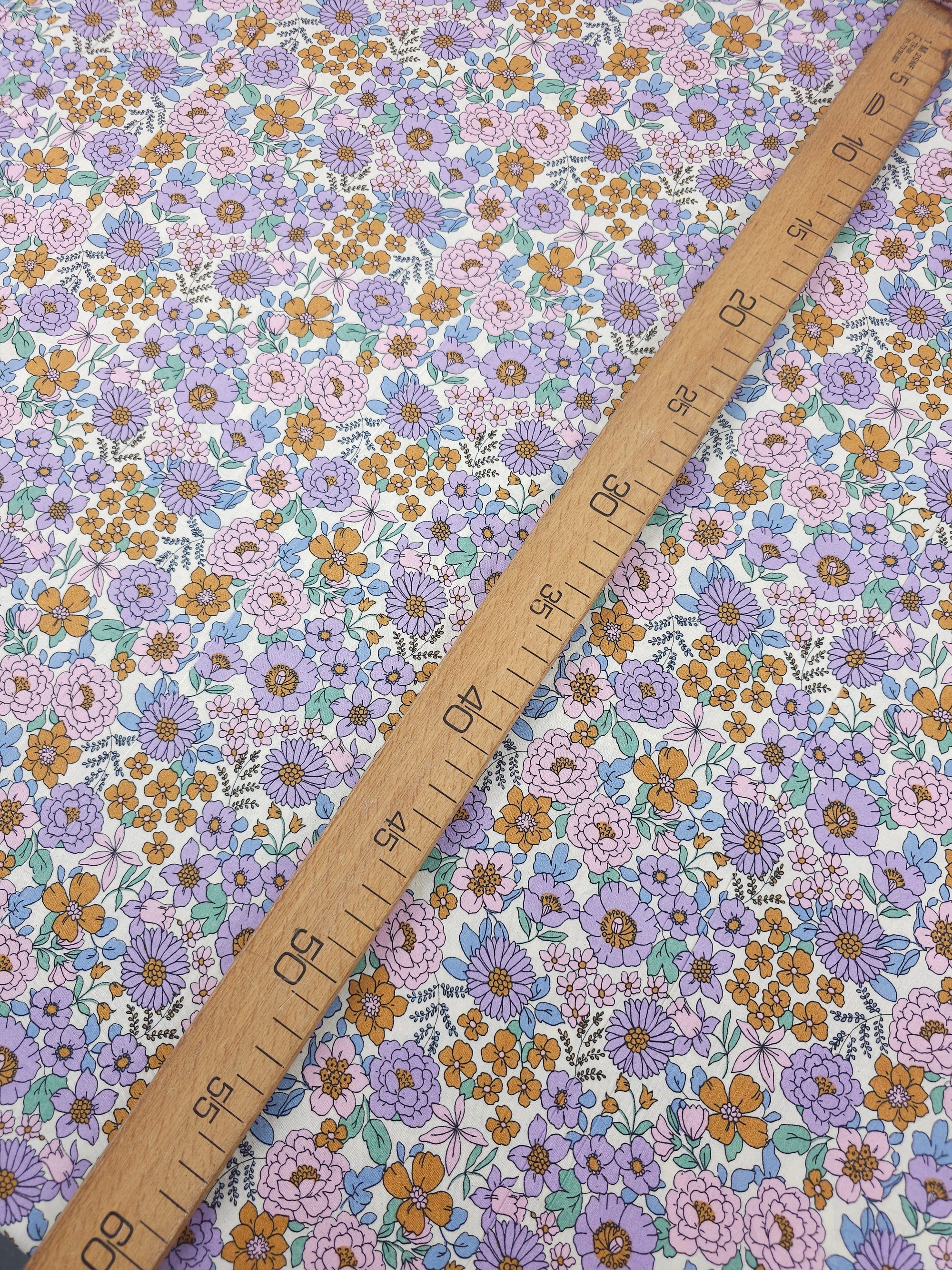 Pinky Lilac/Bronze Floral Bloom Lightweight Cotton 57"