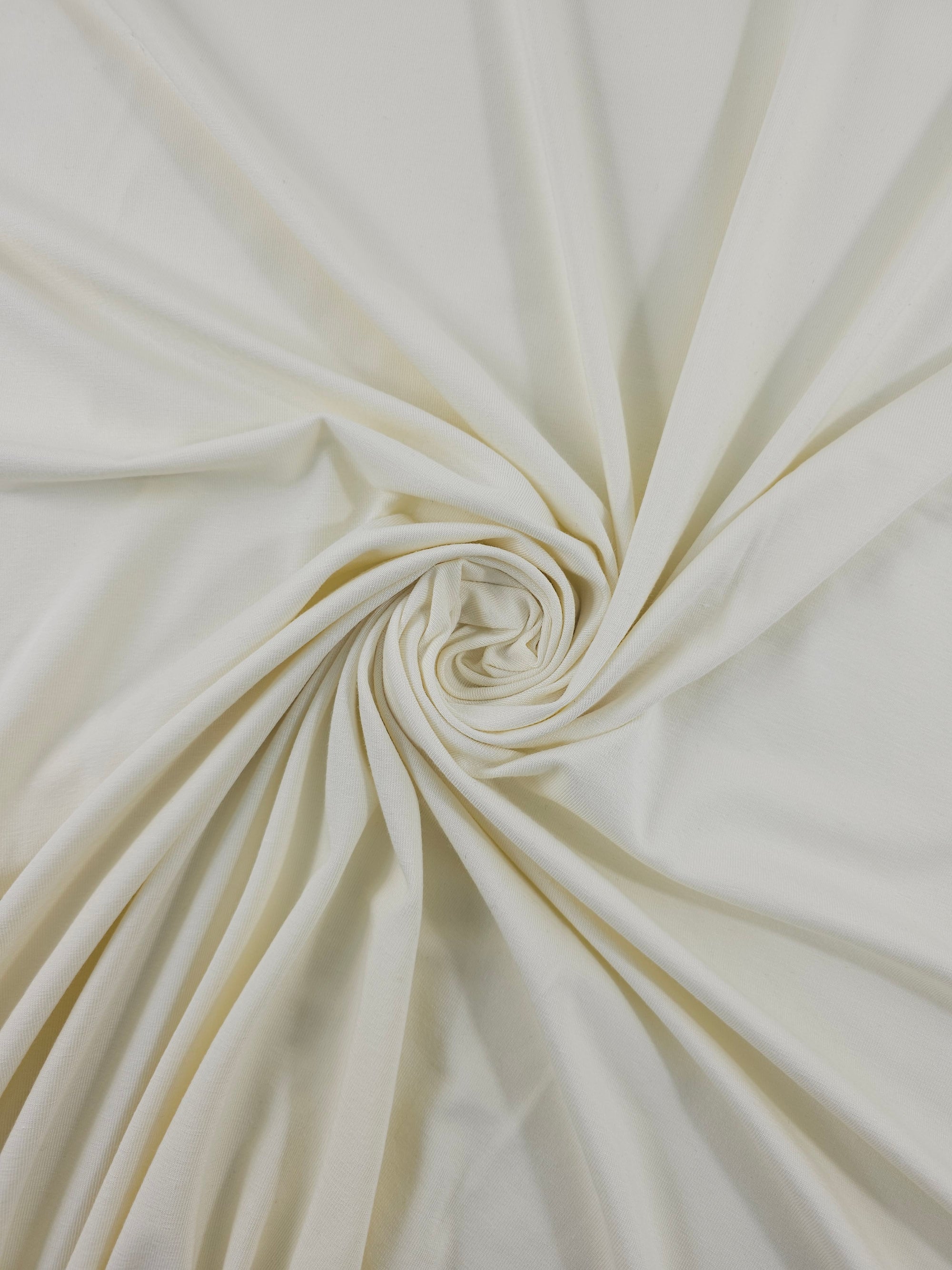 Pale Cream Organic Bamboo Cotton Jersey
