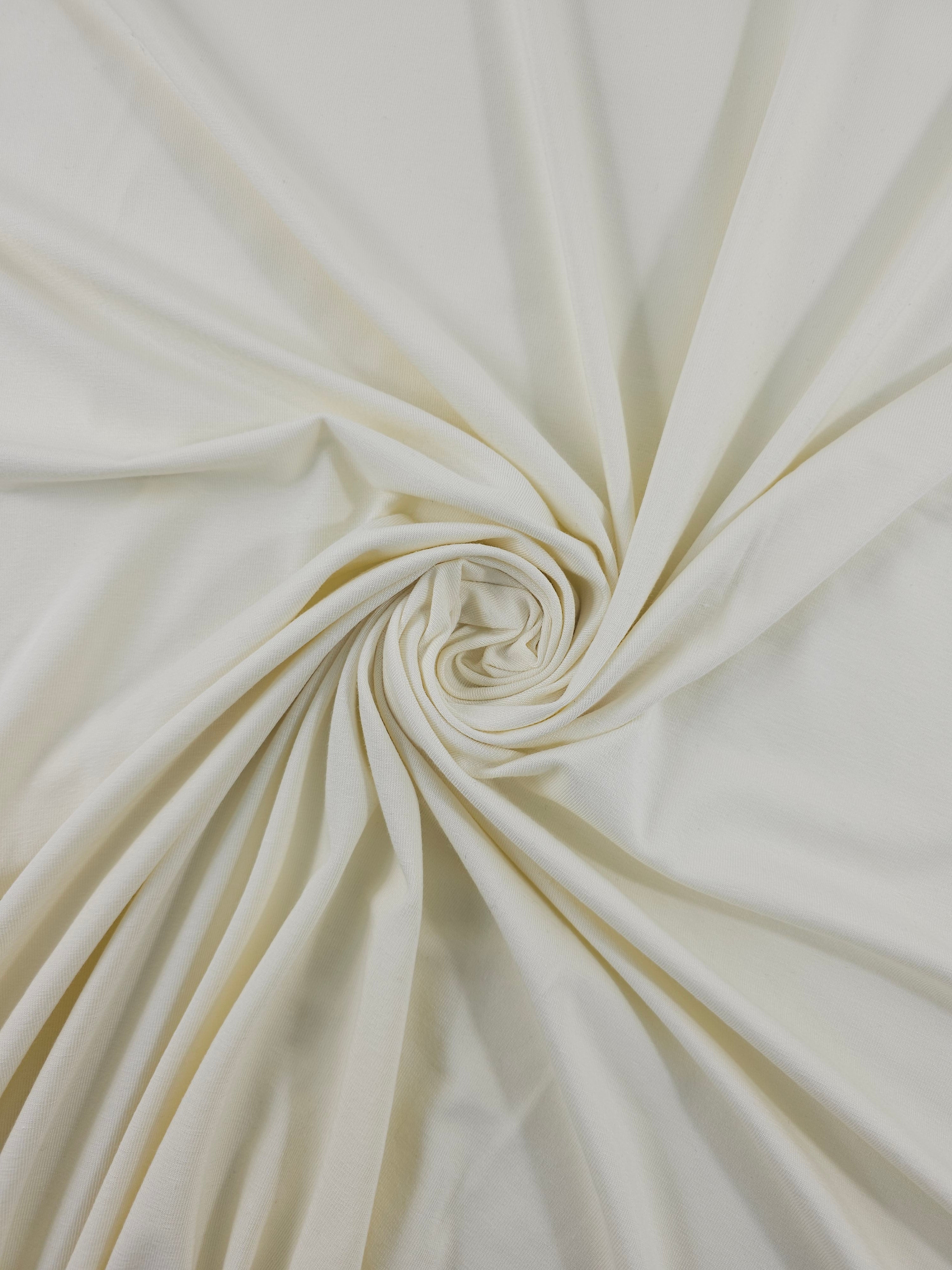 Pale Cream Organic Bamboo Cotton Jersey