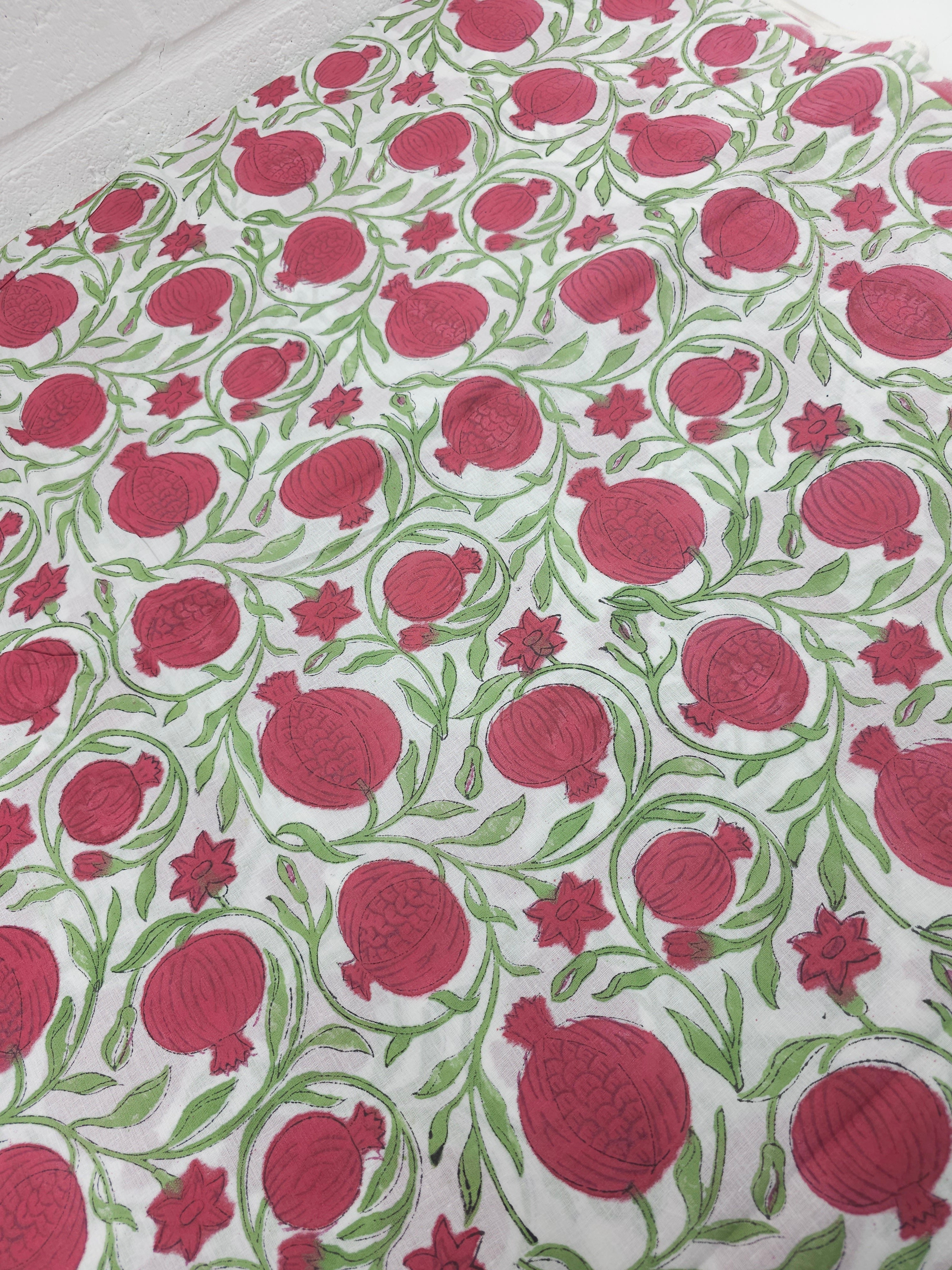 Pomegranate Block Print Cotton