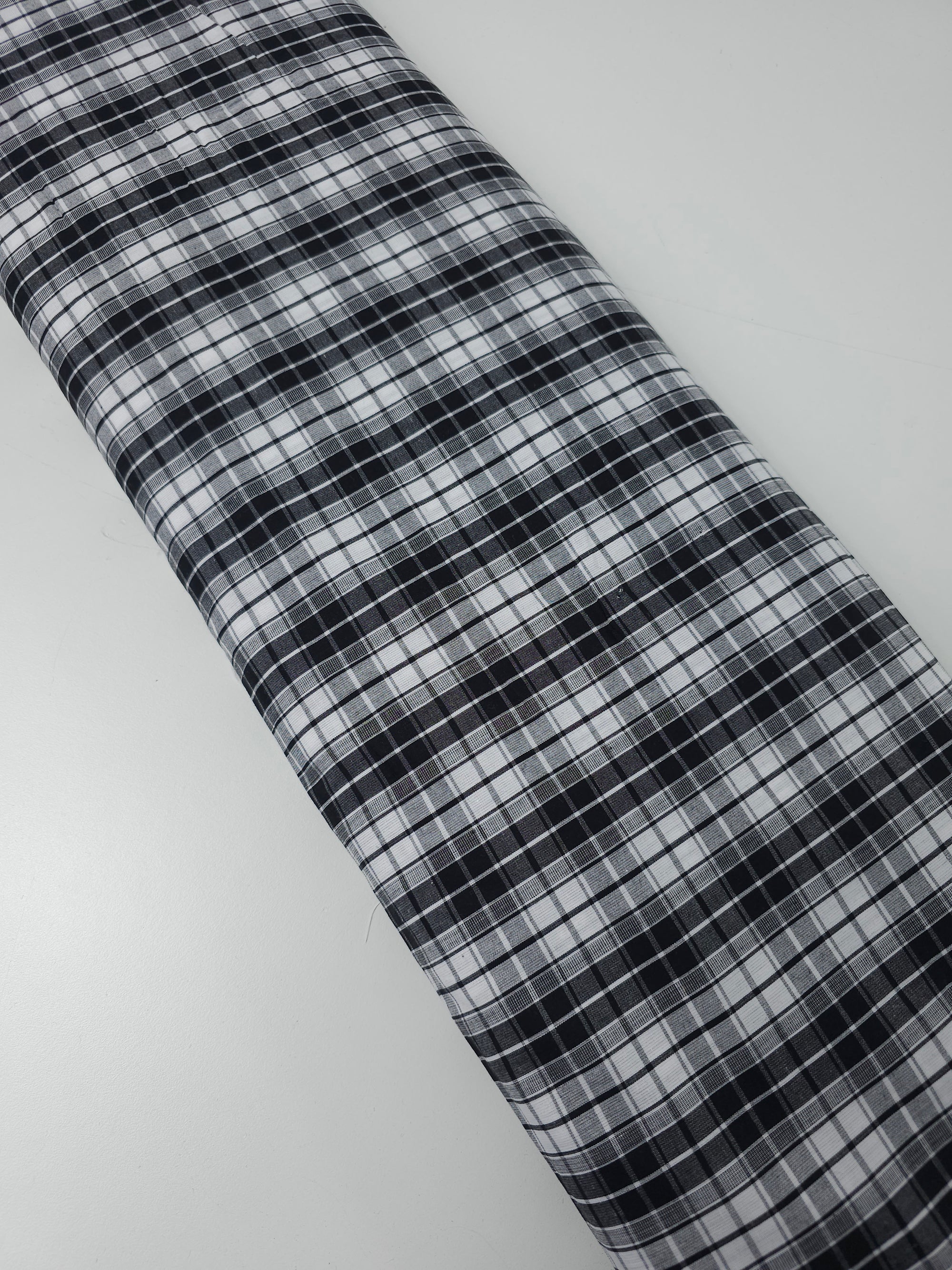 Black Grey Check 100% Cotton
