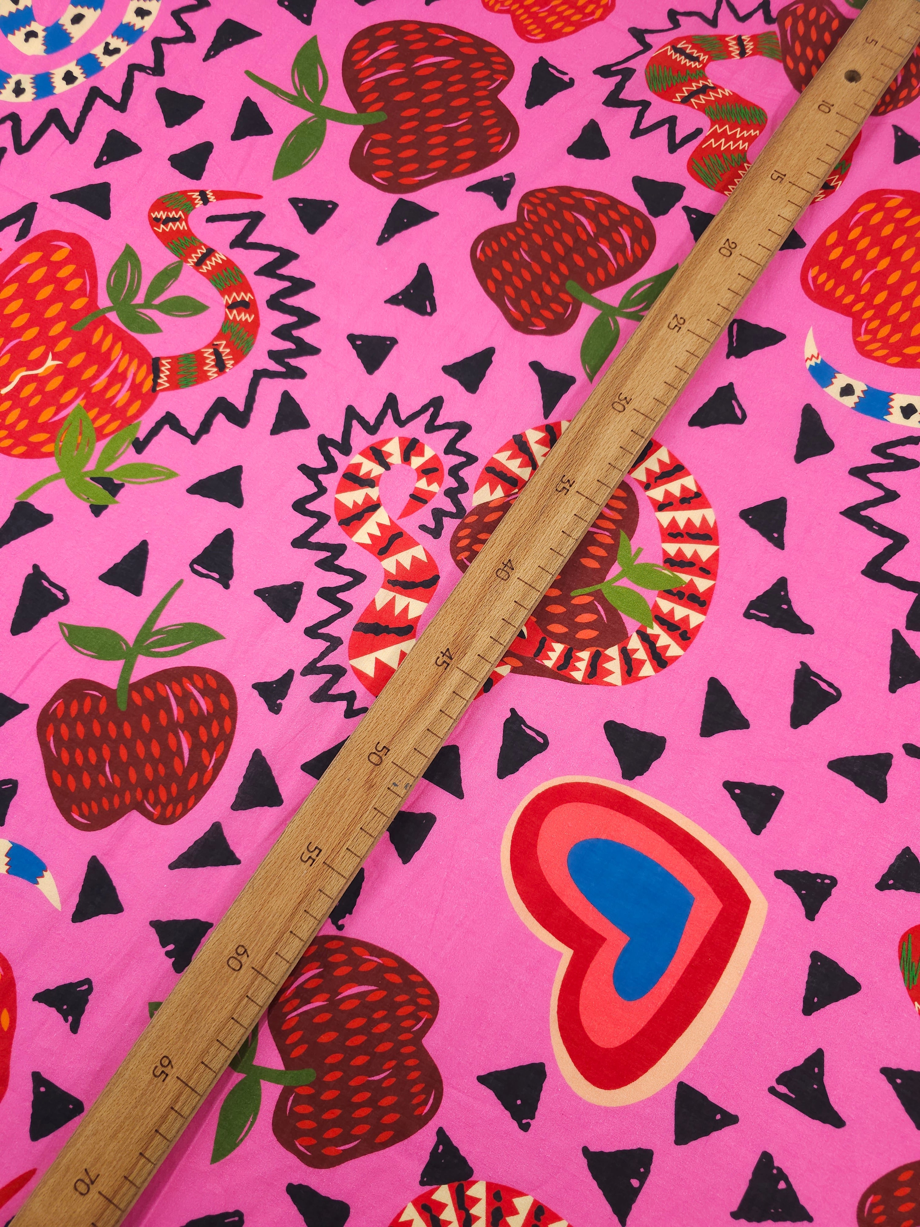 Fuchsia Pink Snake Fruit Viscose - Farm Rio