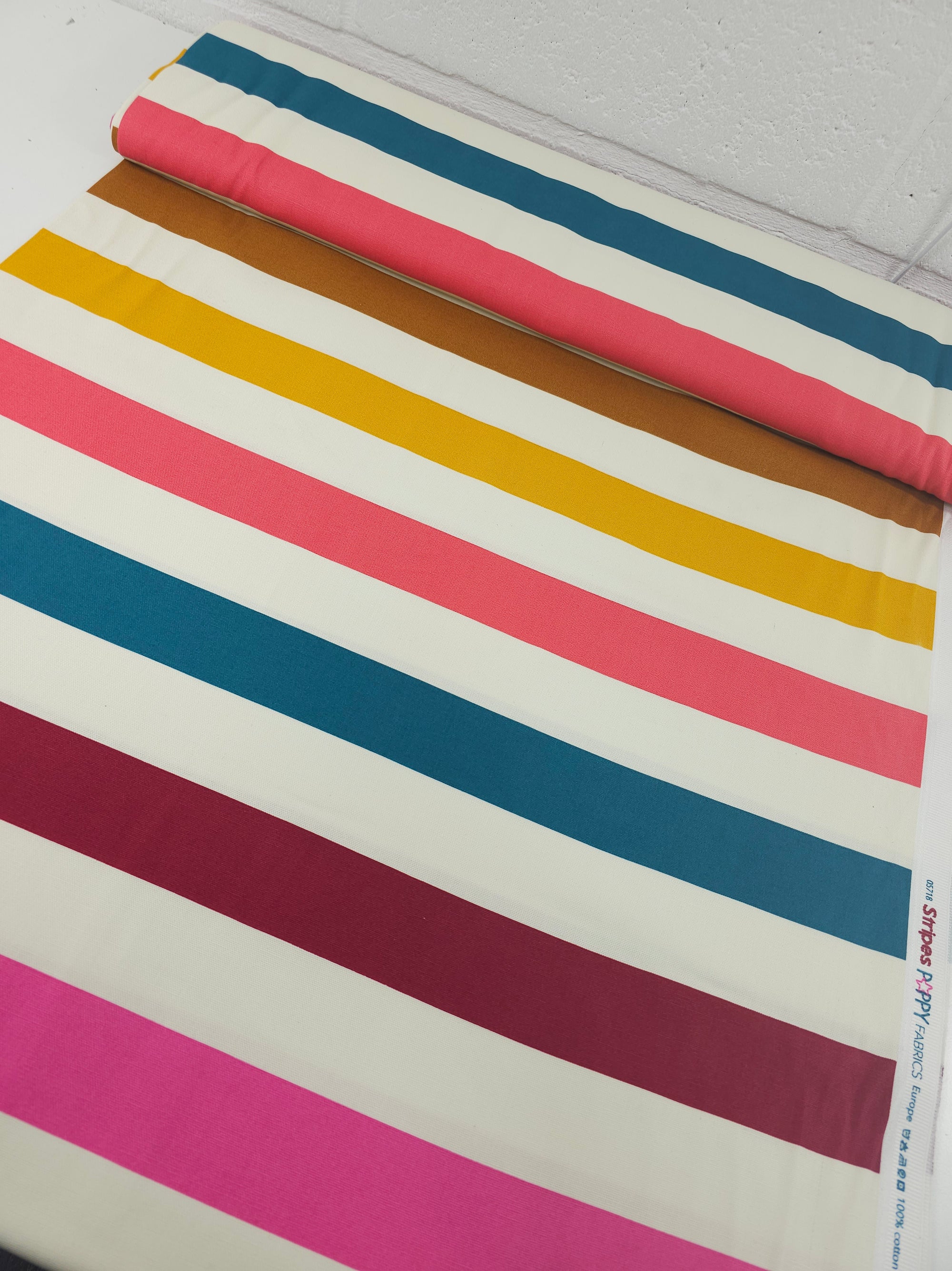 Summer Fusion Block Stripe Lightweight Canvas Cotton