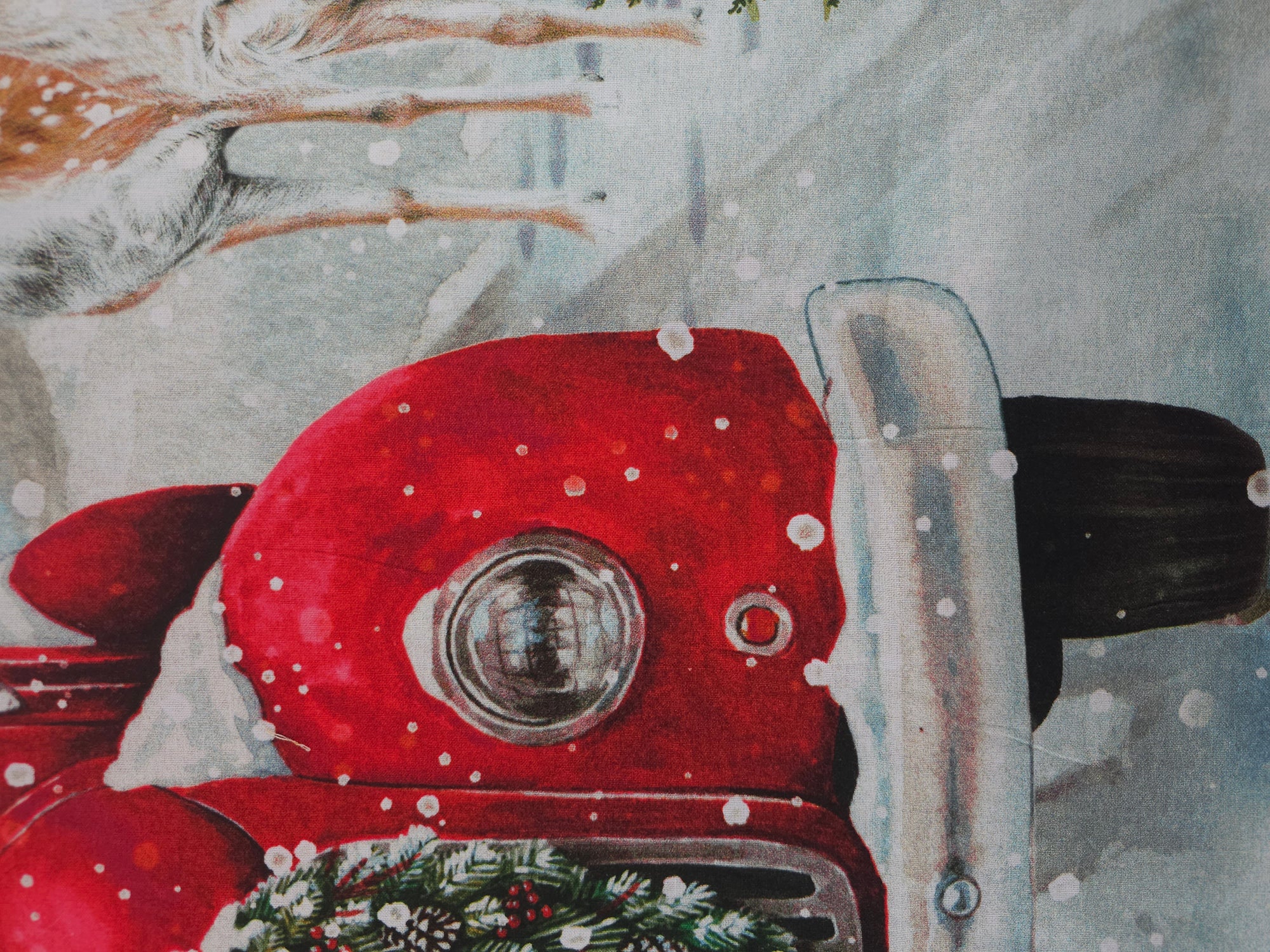 Christmas on the road cotton panel- 1m