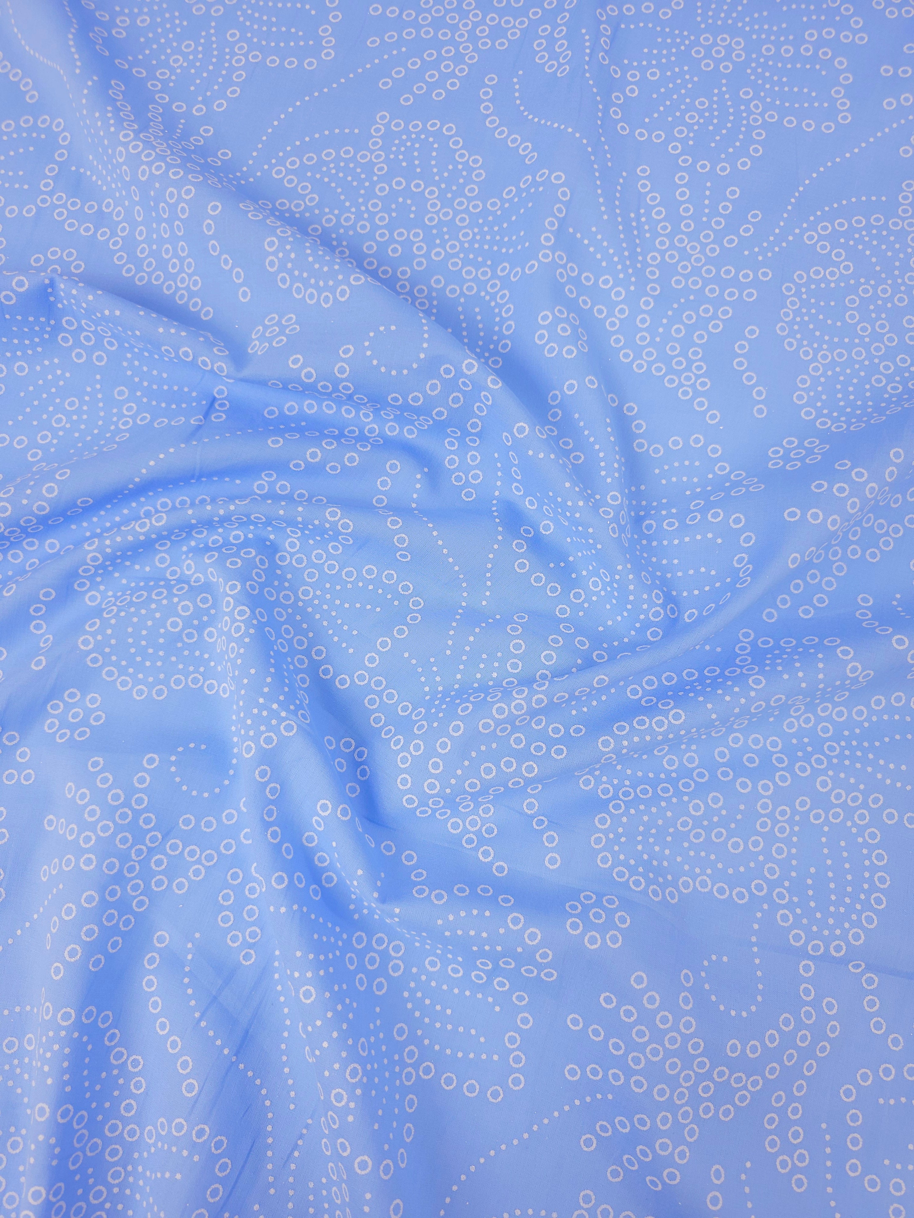 Cornflower Blue Laser Floral Lightweight Cotton *DEFECT*