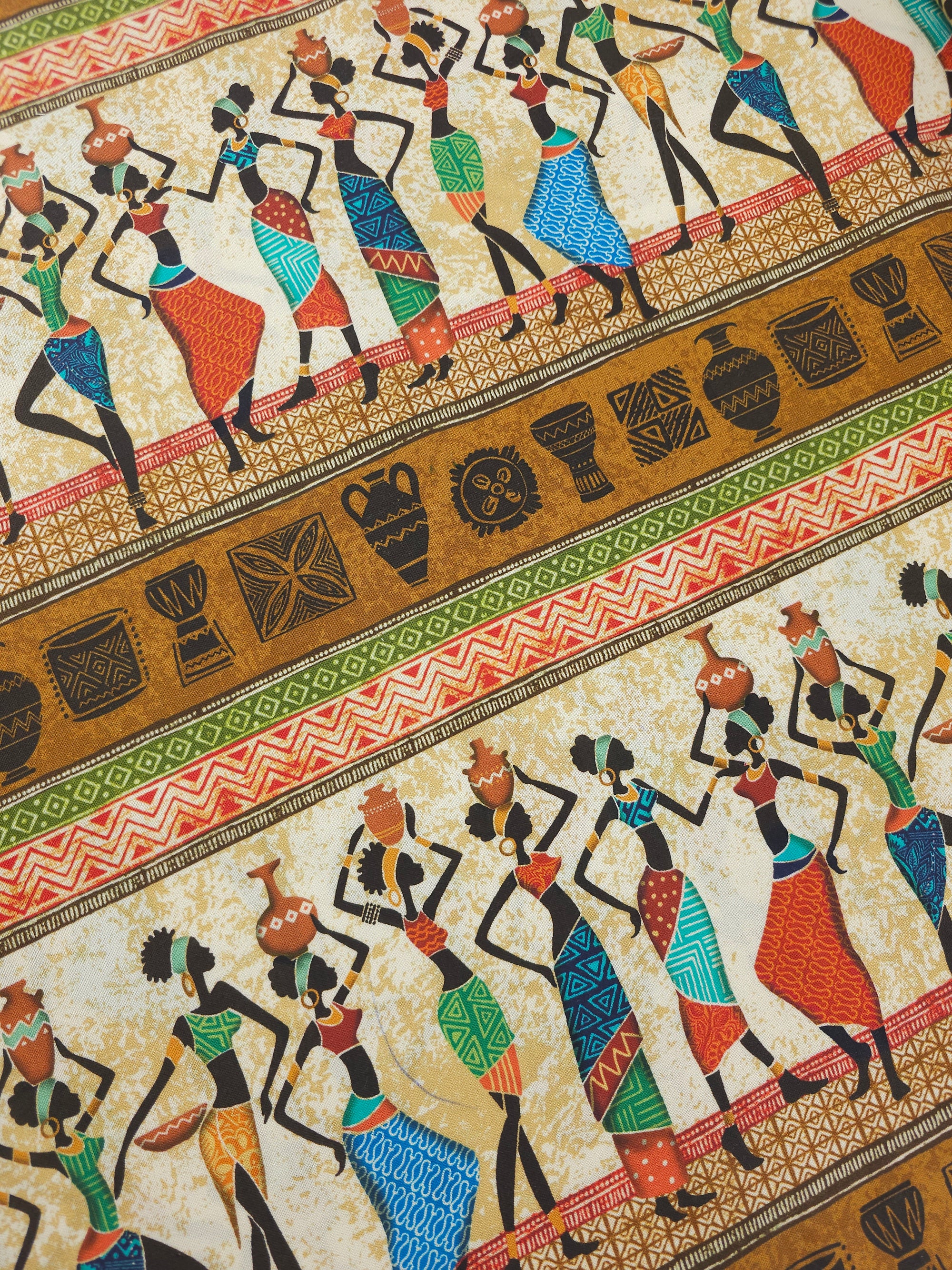 African Beauty Panel Stripe - Michael Miller