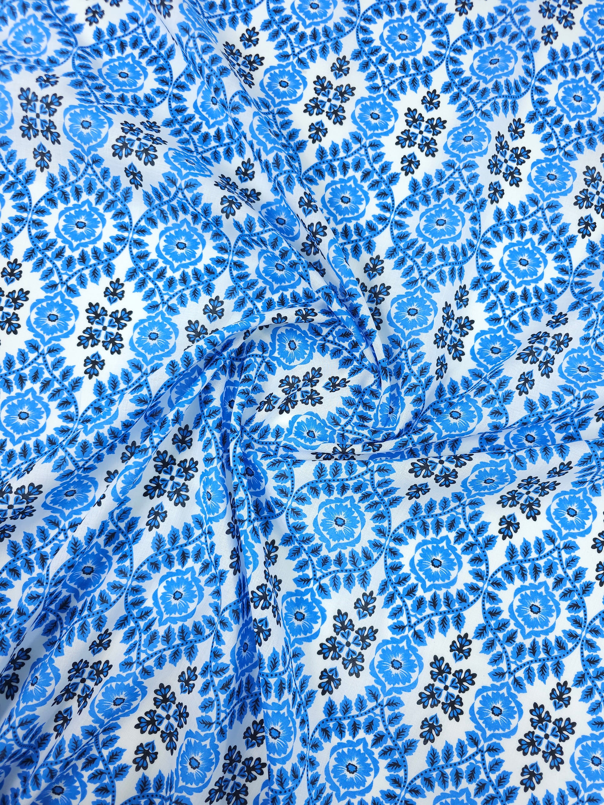 Light Blue Opal Damask Fine Cotton