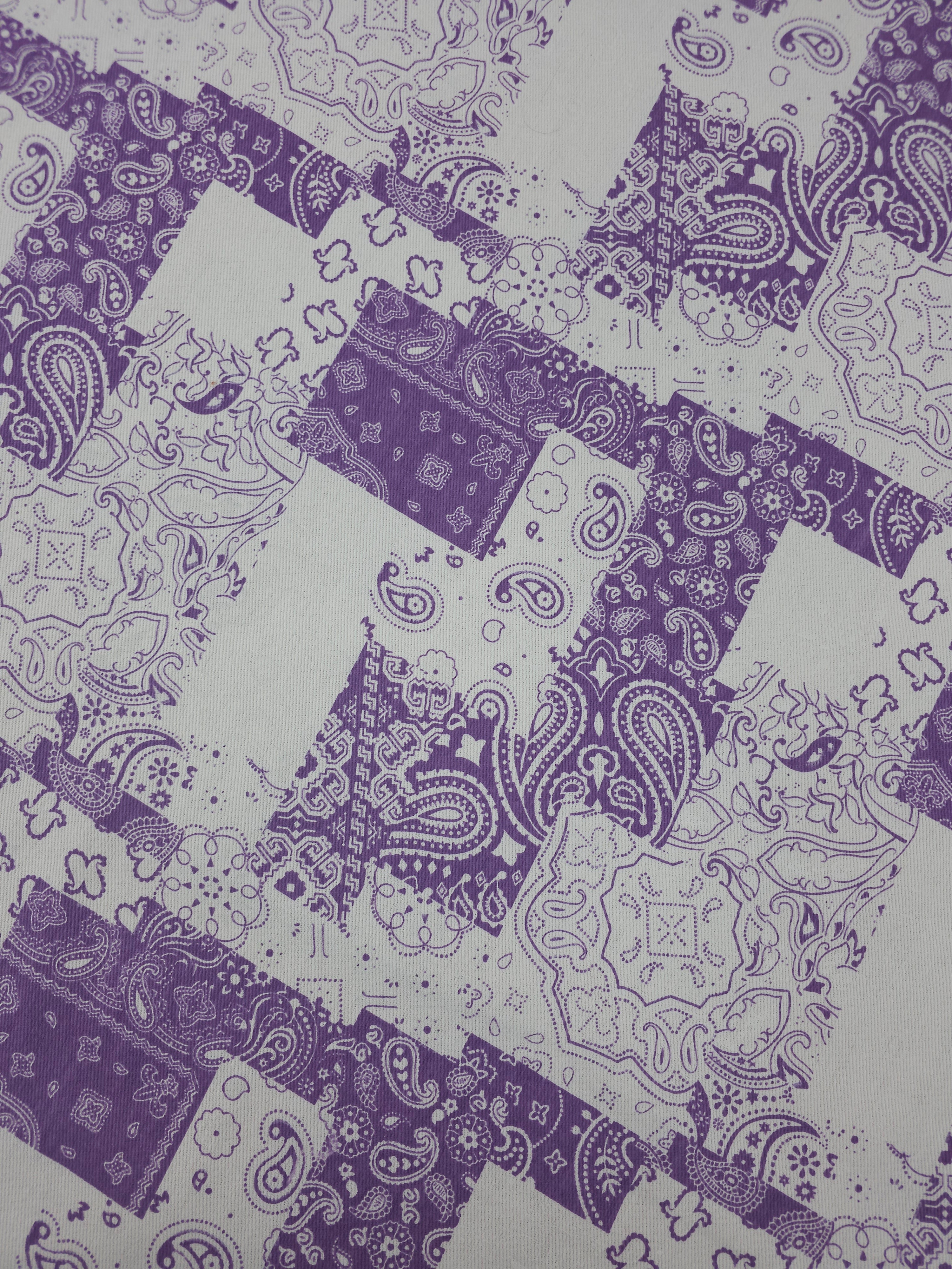 Purple/White Bandana Denim