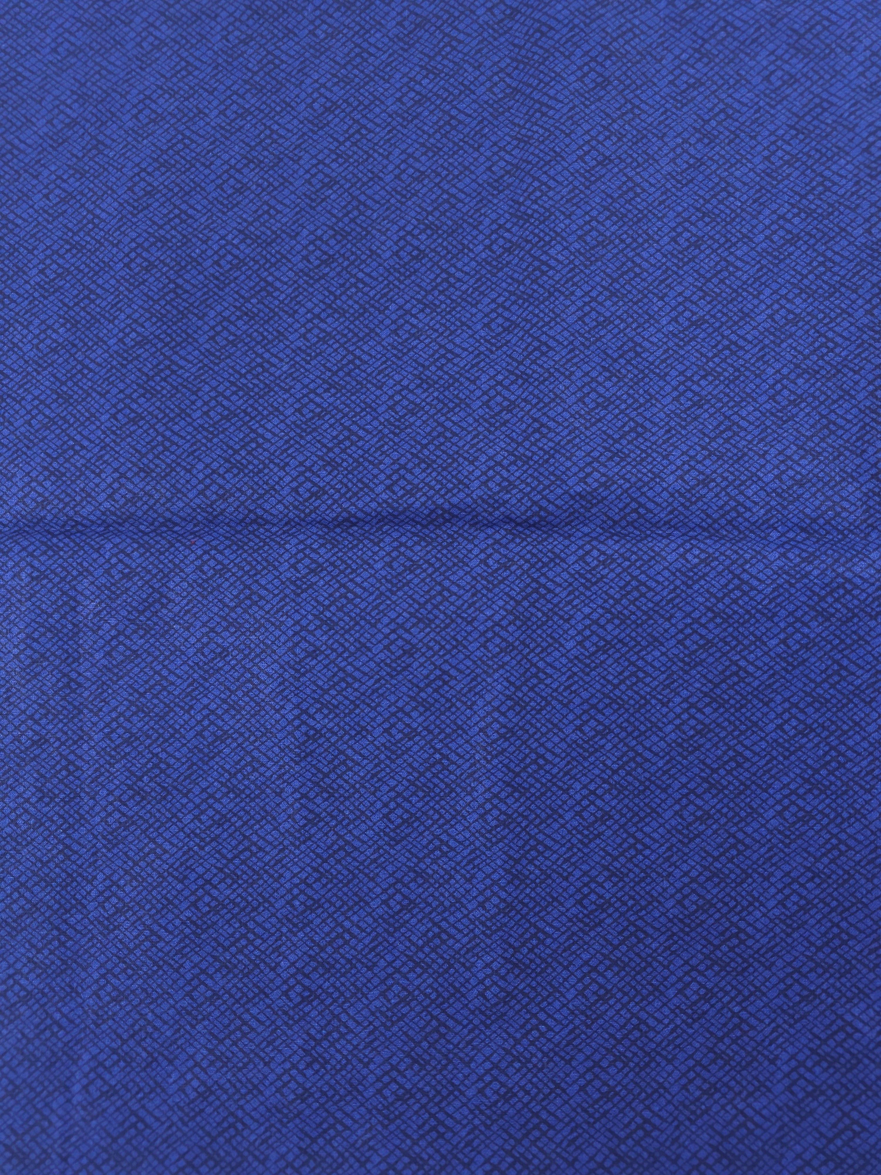 Navy shade grid Cotton- 0.9m piece