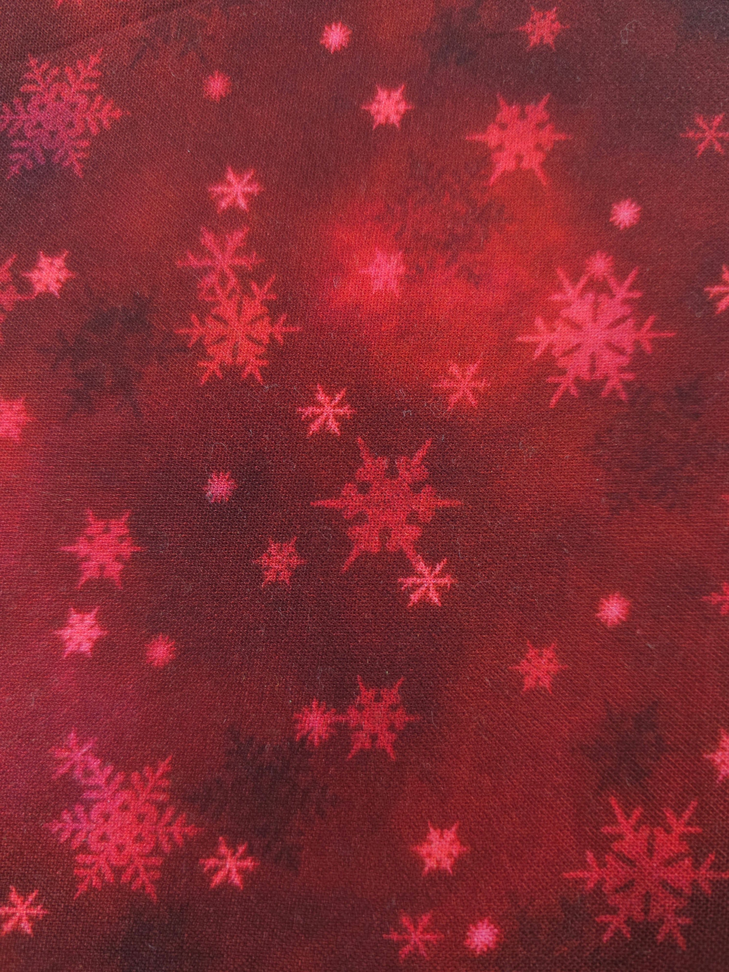 Red snowflake Cotton- 1m piece