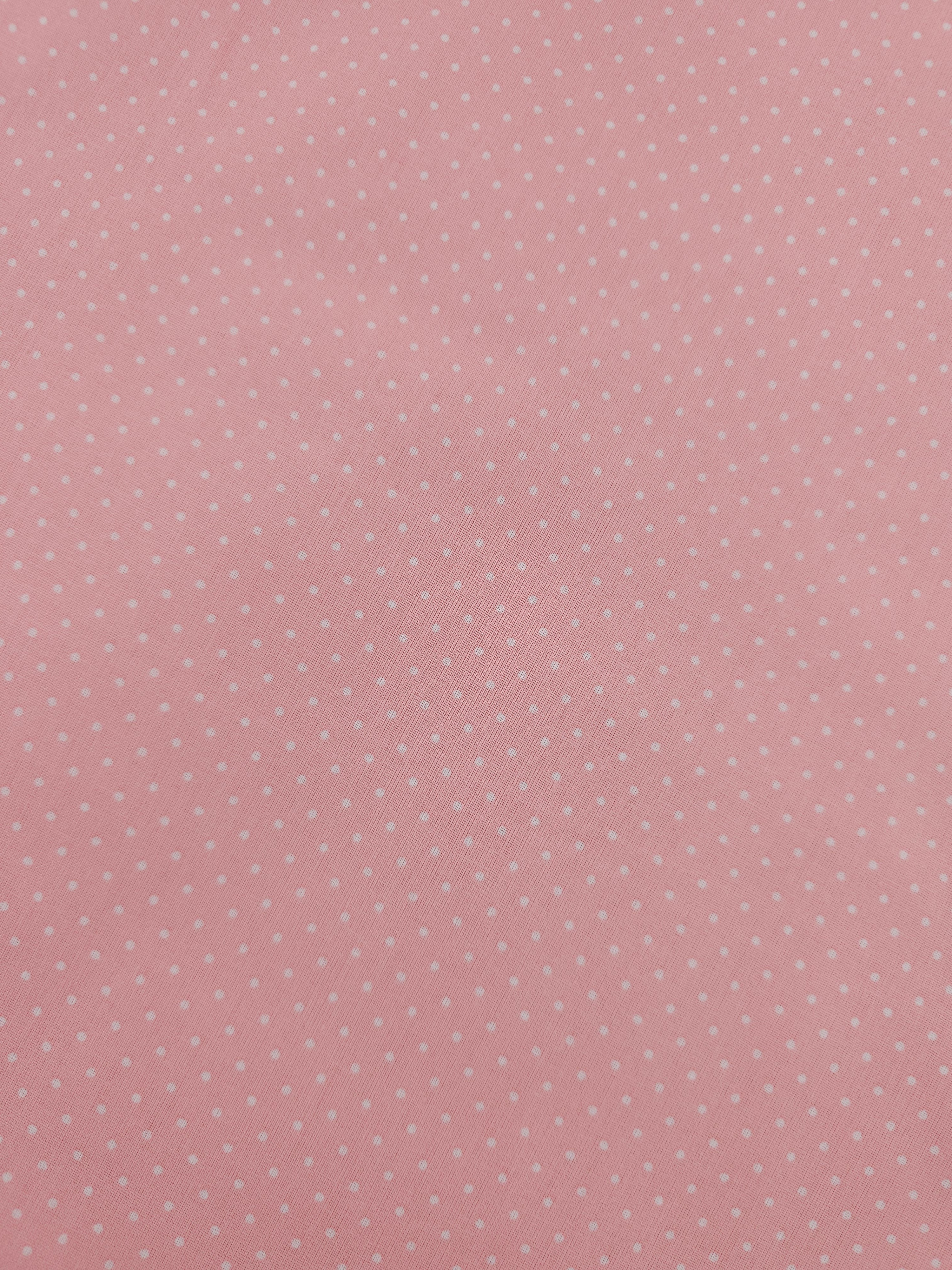 Light Pink Micro Polka Dot 100% Cotton 60"
