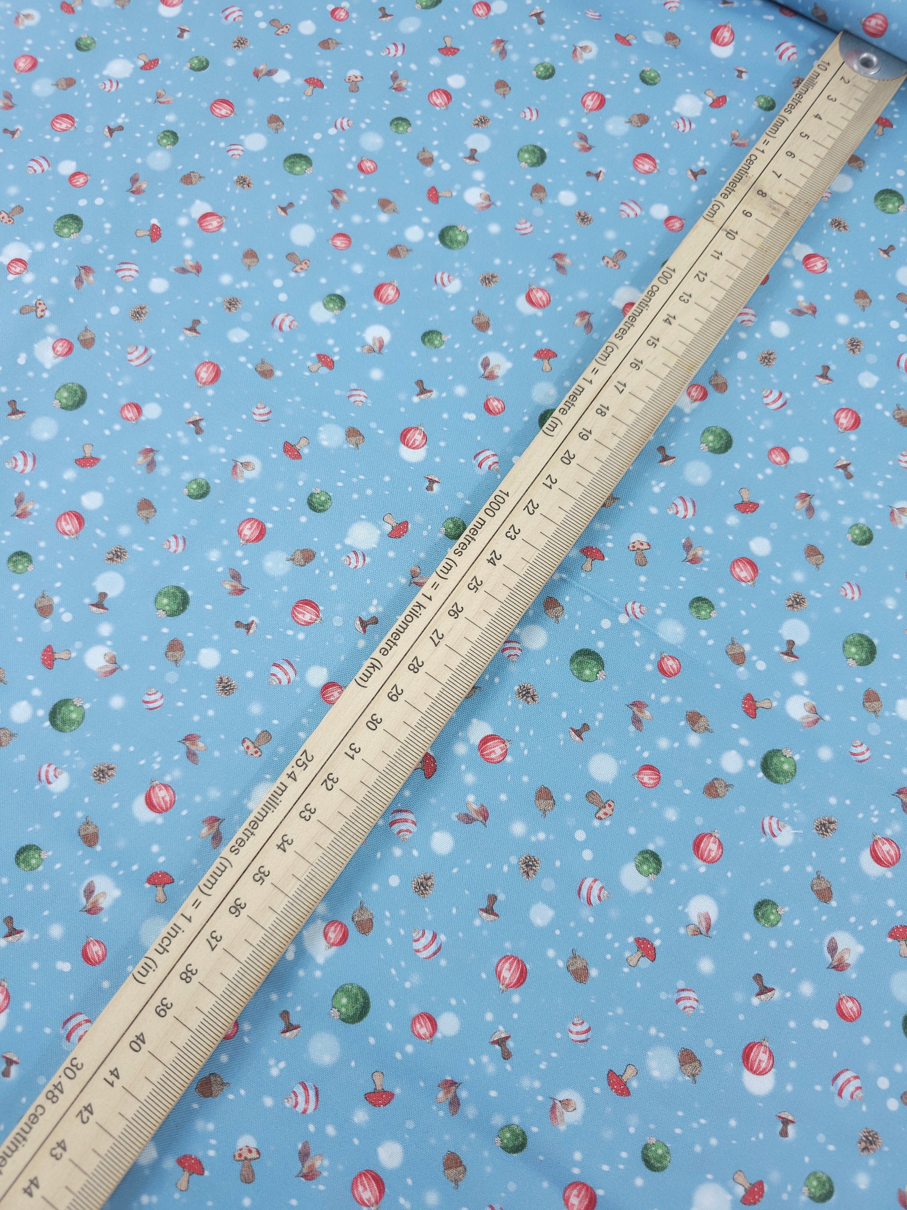 Frosty Blue Christmas Ornaments 100% Cotton