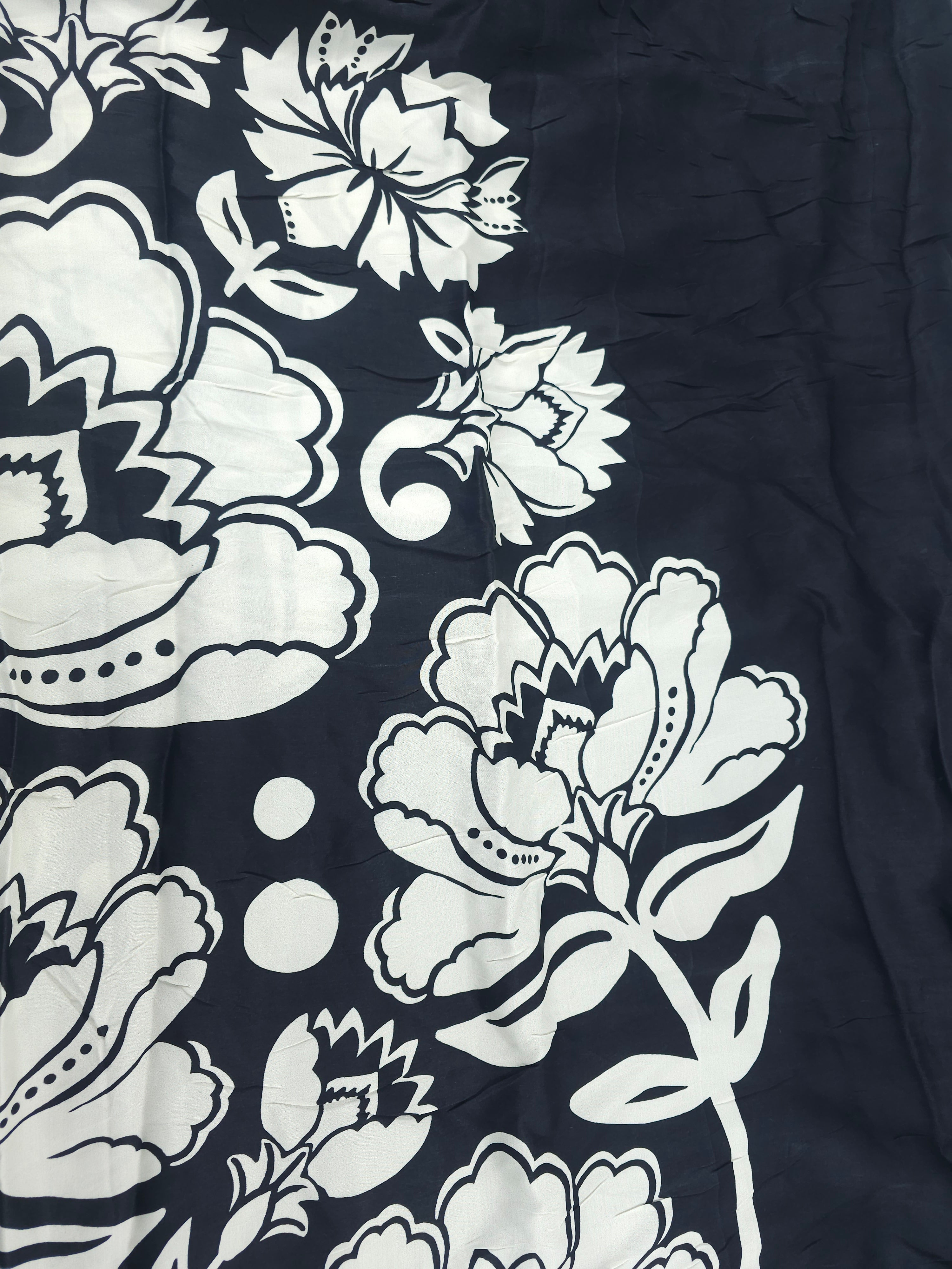 Big dark bold floral Viscose satin- 2.6m piece