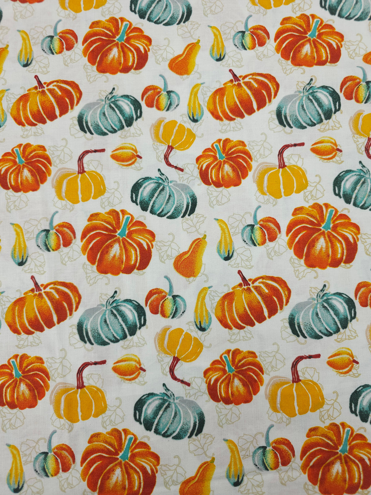 Watercolour Pumpkin Harvest 100% Cotton