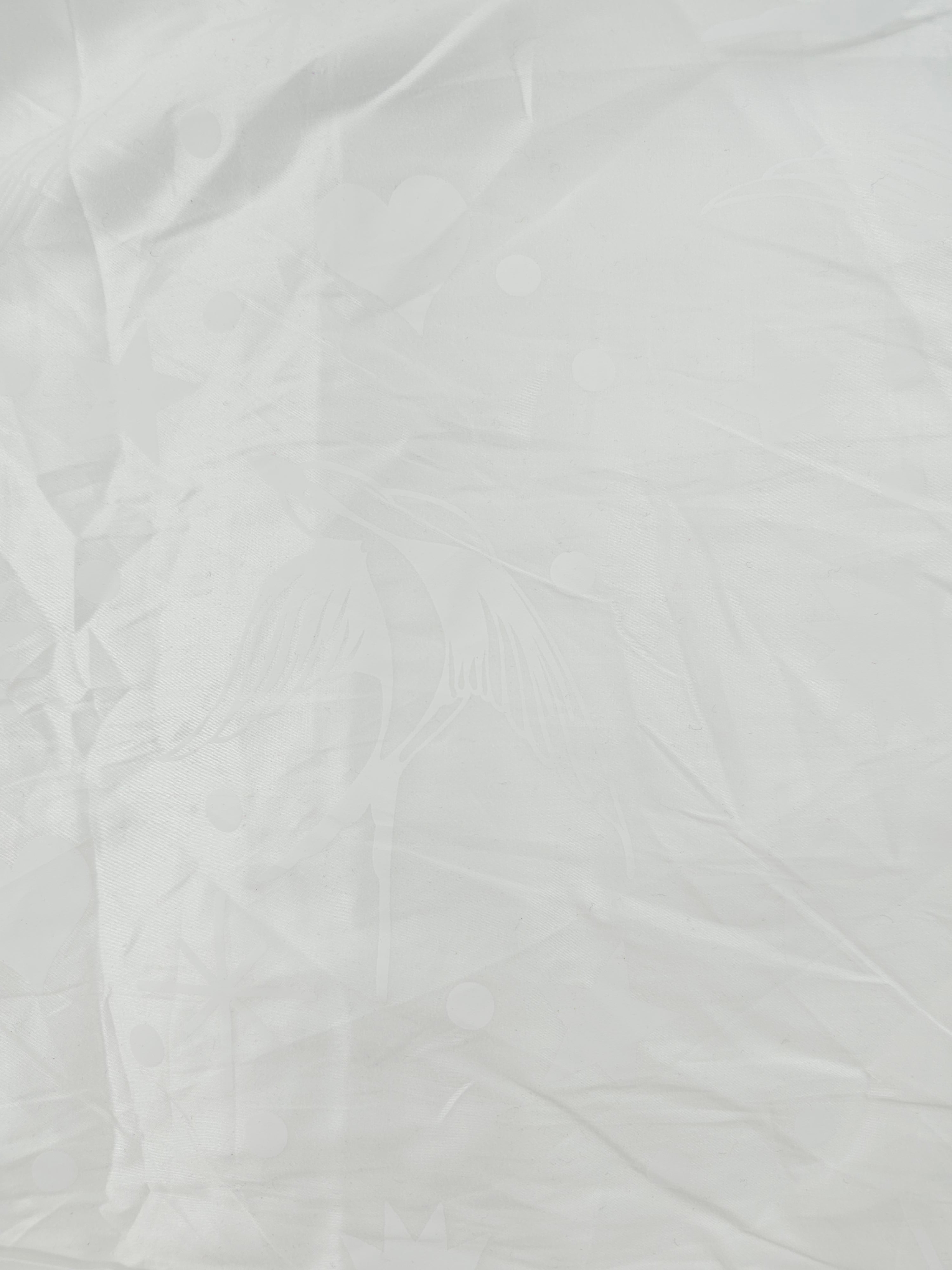Bird white on white Cotton sateen- 1.4m piece