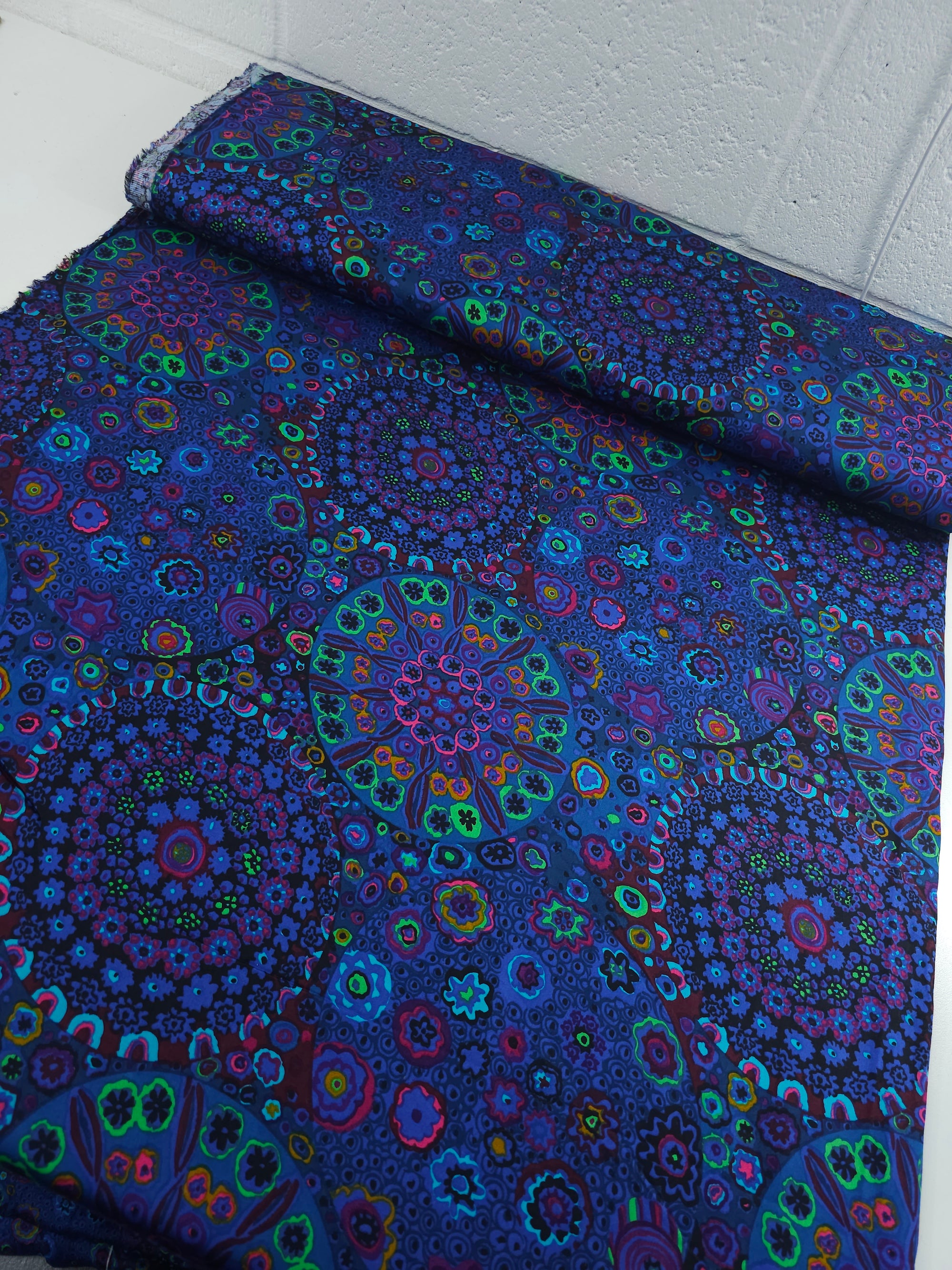 Indigo Purple Millefiore Cotton Sateen 108" - Kaffe Fassett *EXTRA WIDE*